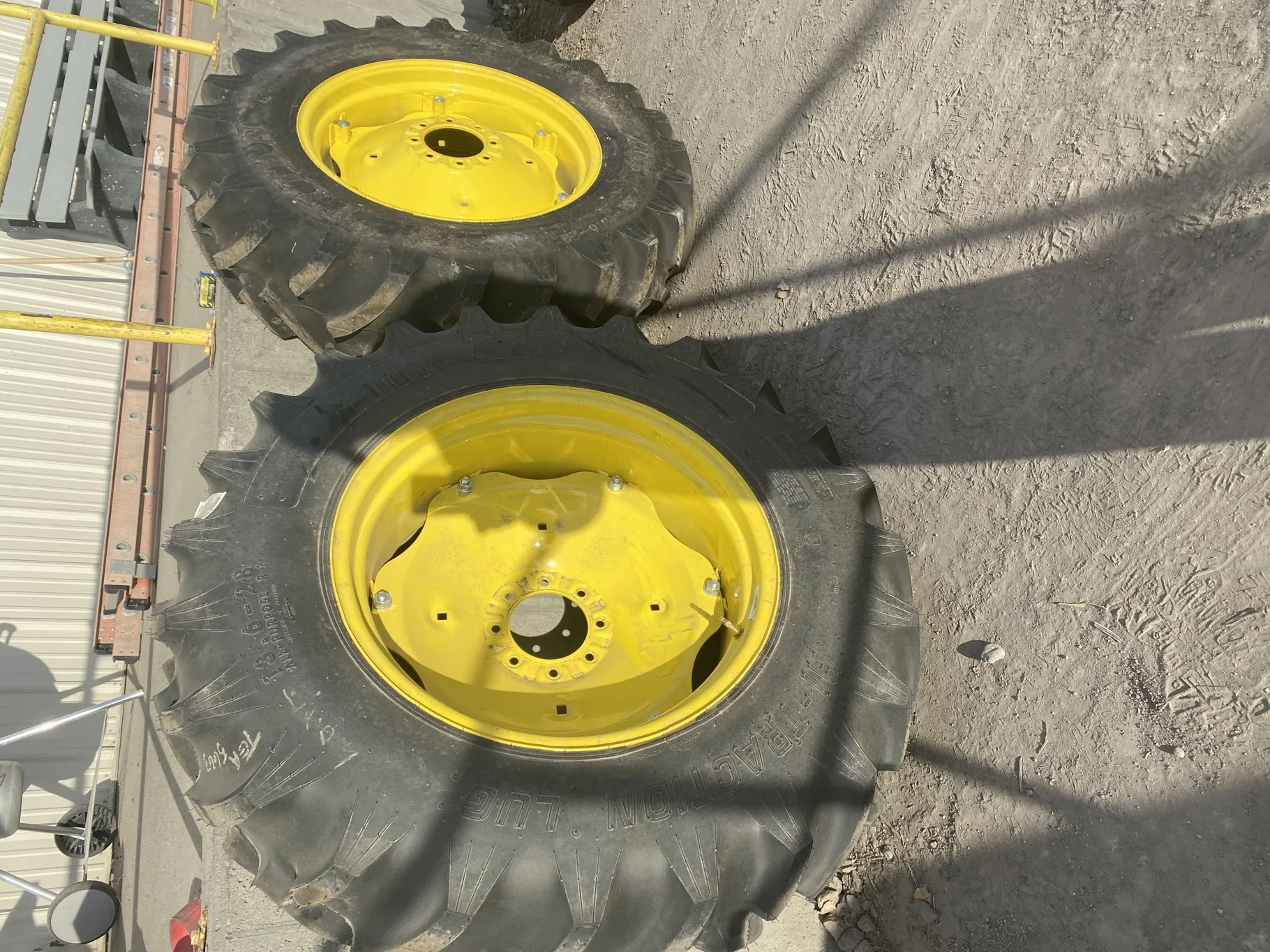 Take-Off 13.6-28/6 Titan Hi-Traction Lug TL R-1 on 11 X 28 8-8-6.023 6 Loop Formed JD Yellow Wheel image 2