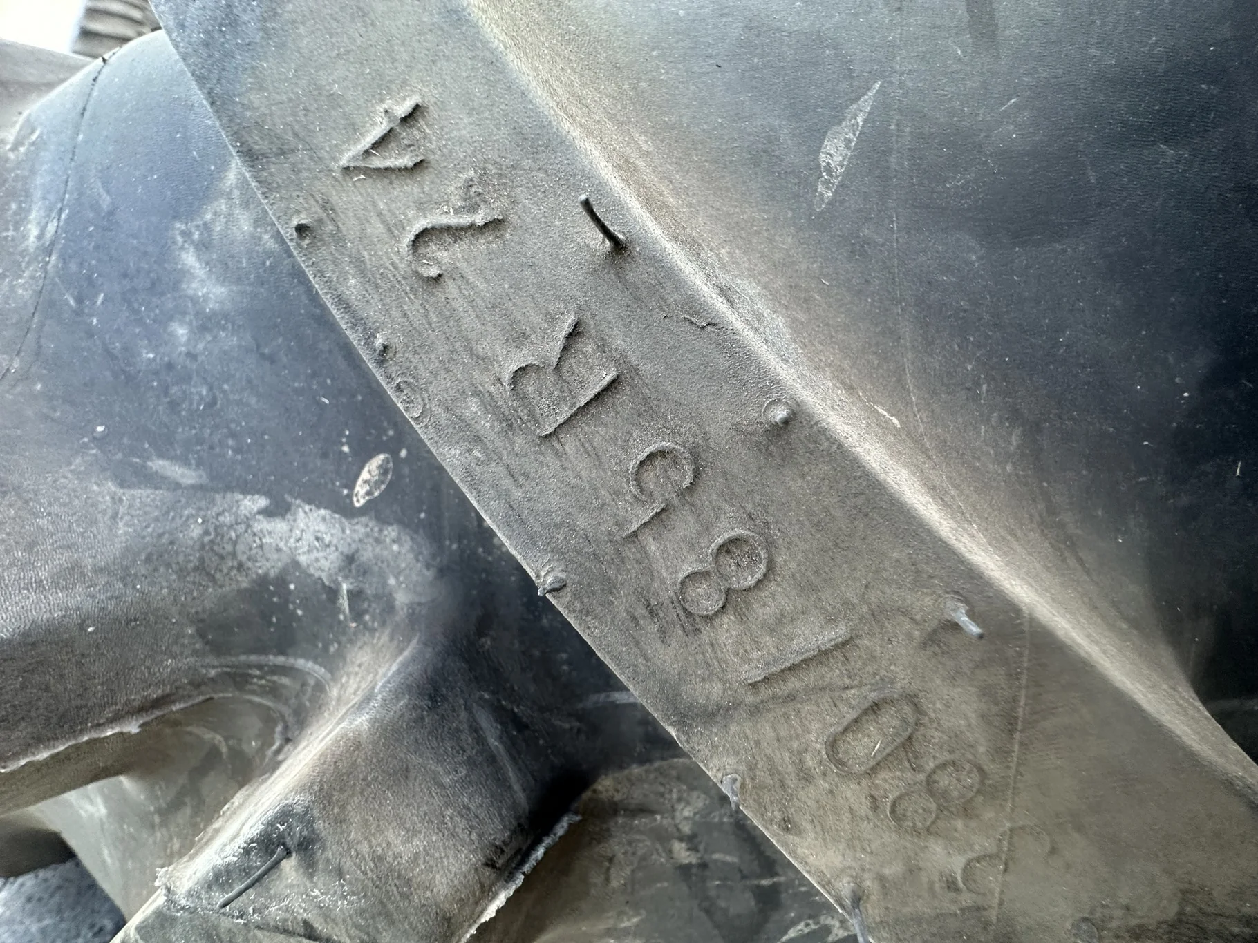 TAKE-OFF 380/85R24 (14.9R24) MITAS AC85 131A8/131B TL ON 12 X 24 JD YELLOW 2 BOLT GKN WHEEL image 5
