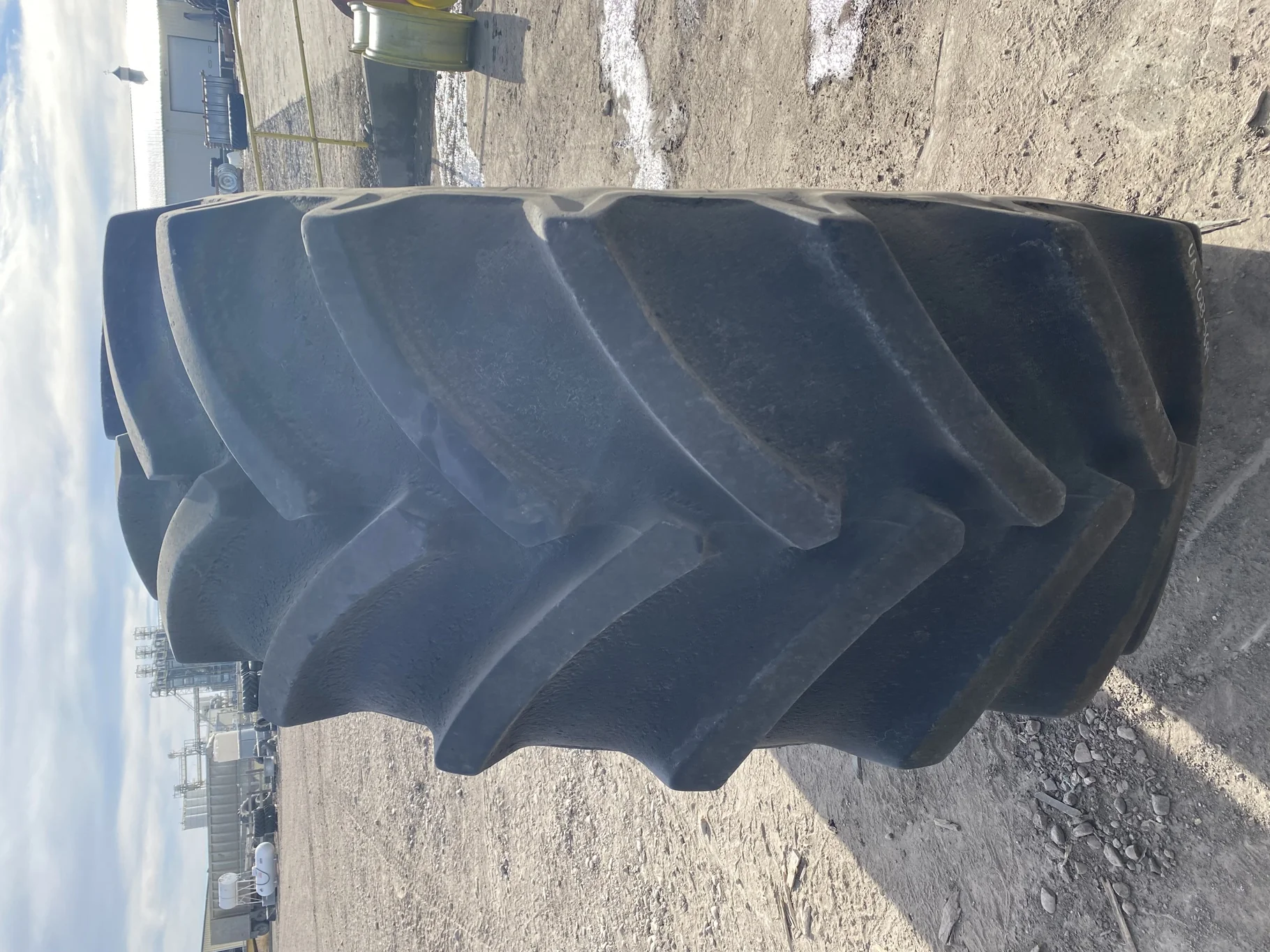 Used 80% 710/70R38 Goodyear Optitrac DT824 on a 23 x 38 Rogator 12 Bolt Sprayer Wheel (12-15.748-13. image 3