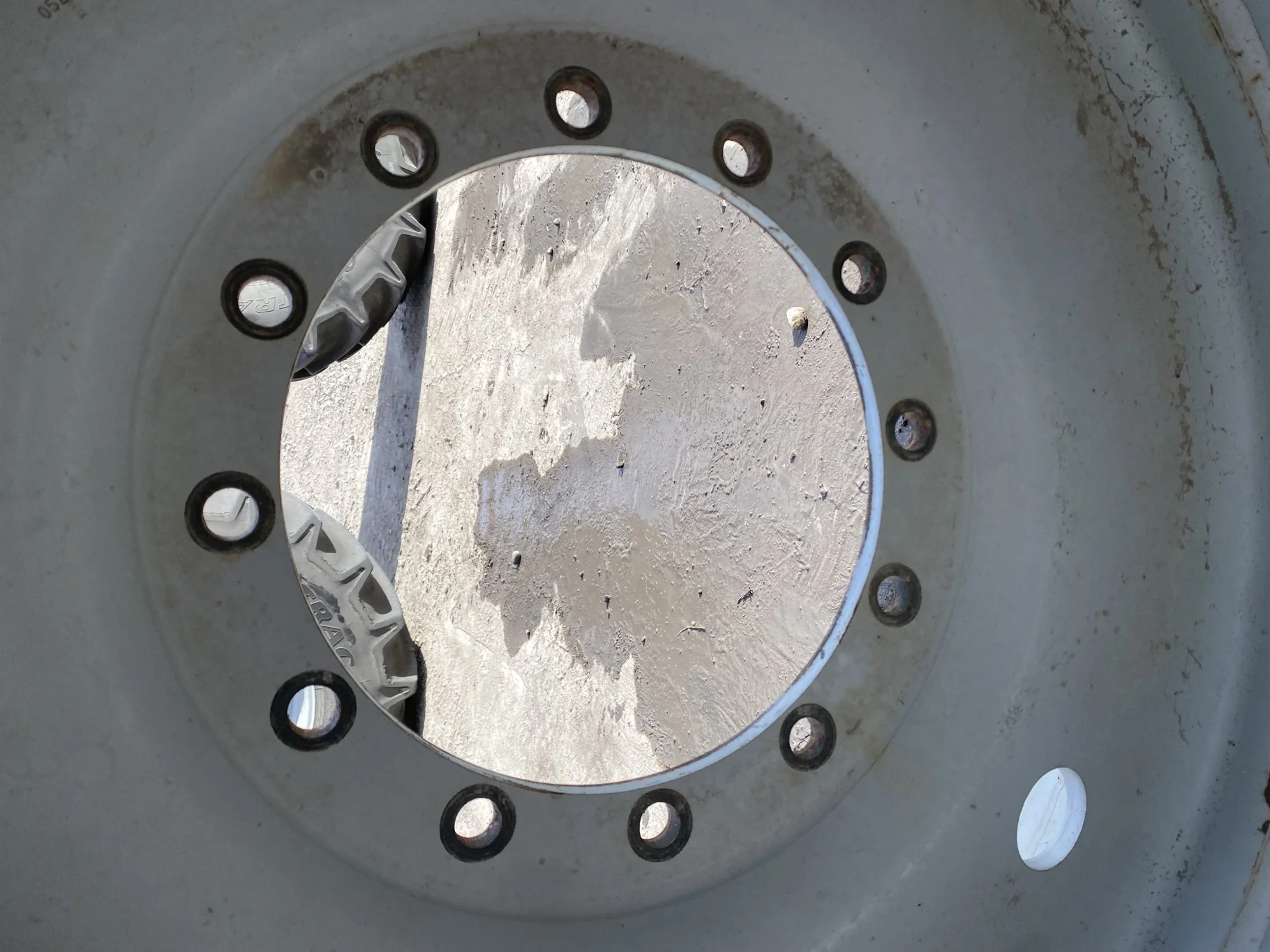 Used 80% 710/70R38 Goodyear Optitrac DT824 on a 23 x 38 Rogator 12 Bolt Sprayer Wheel (12-15.748-13. image 6