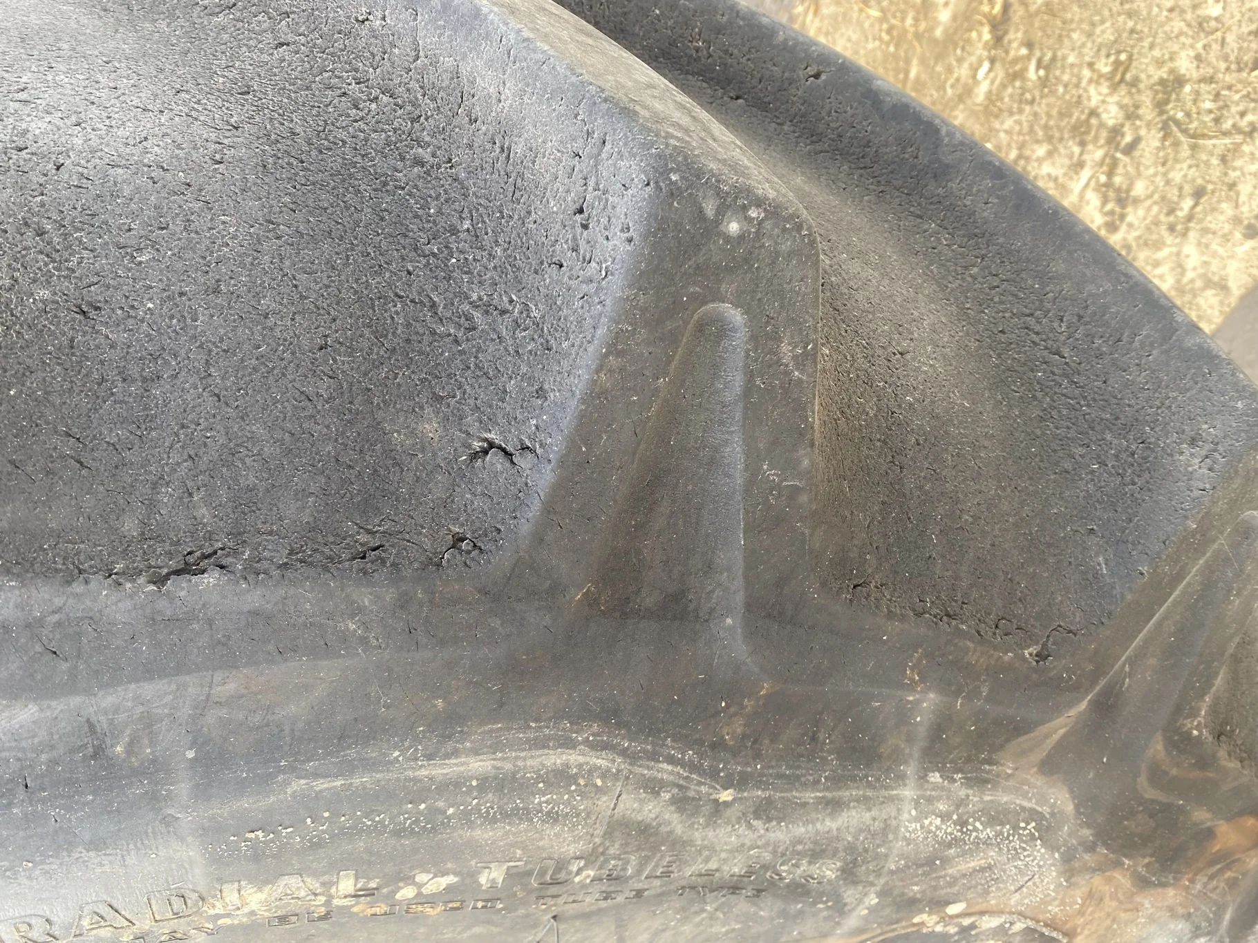 Used 80% 710/70R38 Goodyear Optitrac DT824 on a 23 x 38 Rogator 12 Bolt Sprayer Wheel (12-15.748-13. image 8