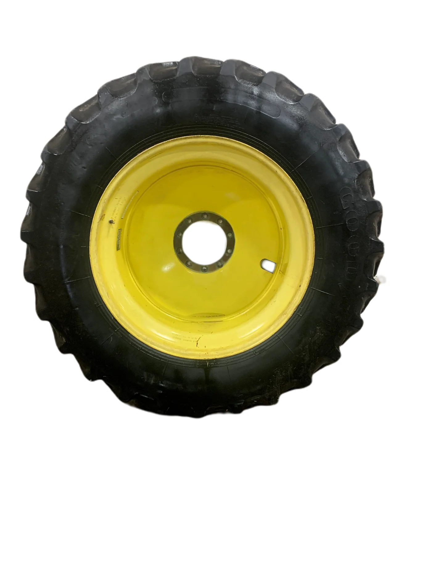 Used 70% 520/85R42 Goodyear Dyna Torque Radial 157A8/B R-1 TL on a 16 x 42 JD Yellow 10 Bolt D image 2
