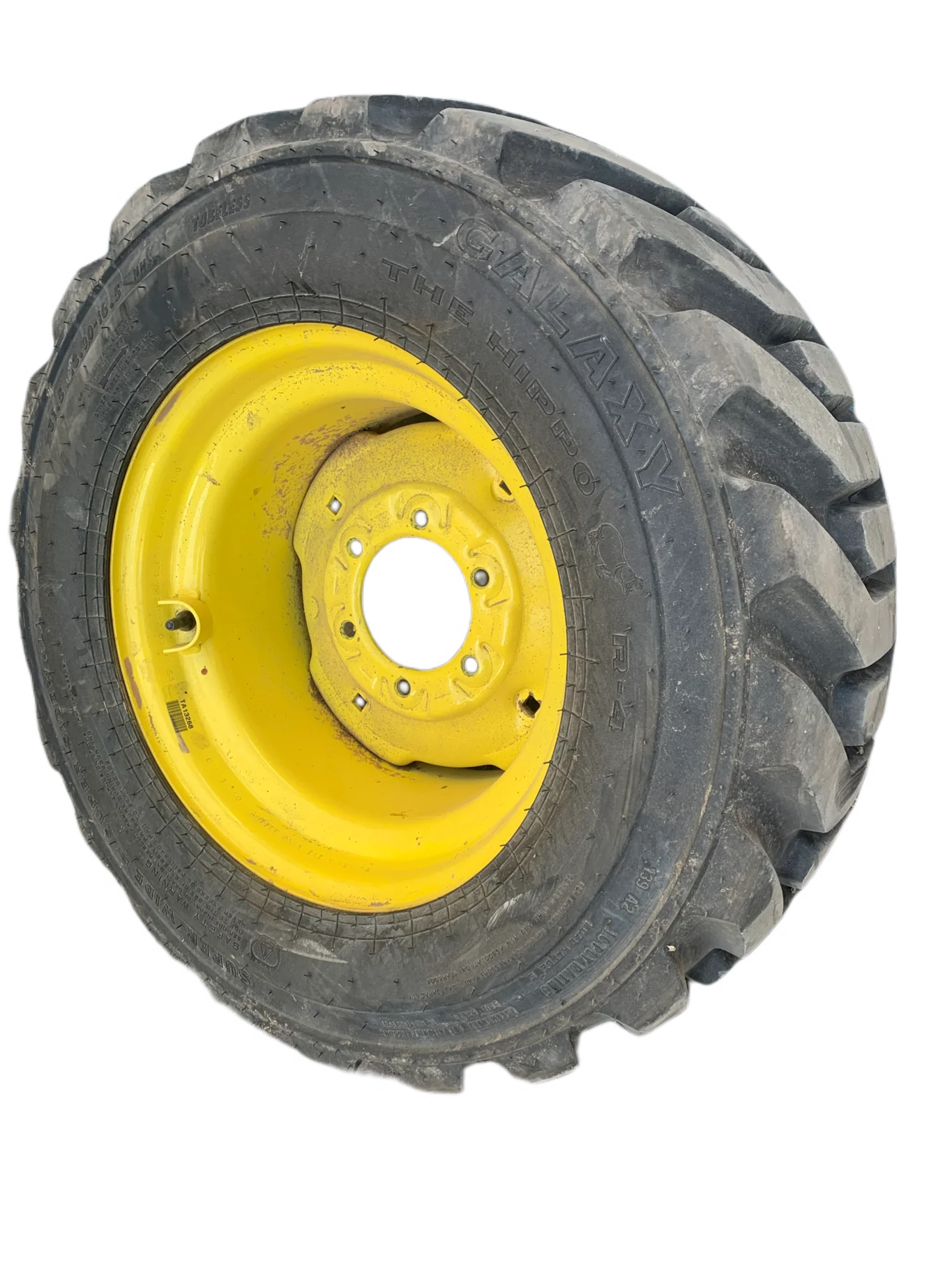 USED 95% 31.5x13.00-16.5 Galaxy  Hippo  R-4 G(10Ply) TL on 12 X 16.5 Industrial Yellow 8 Bolt (.688