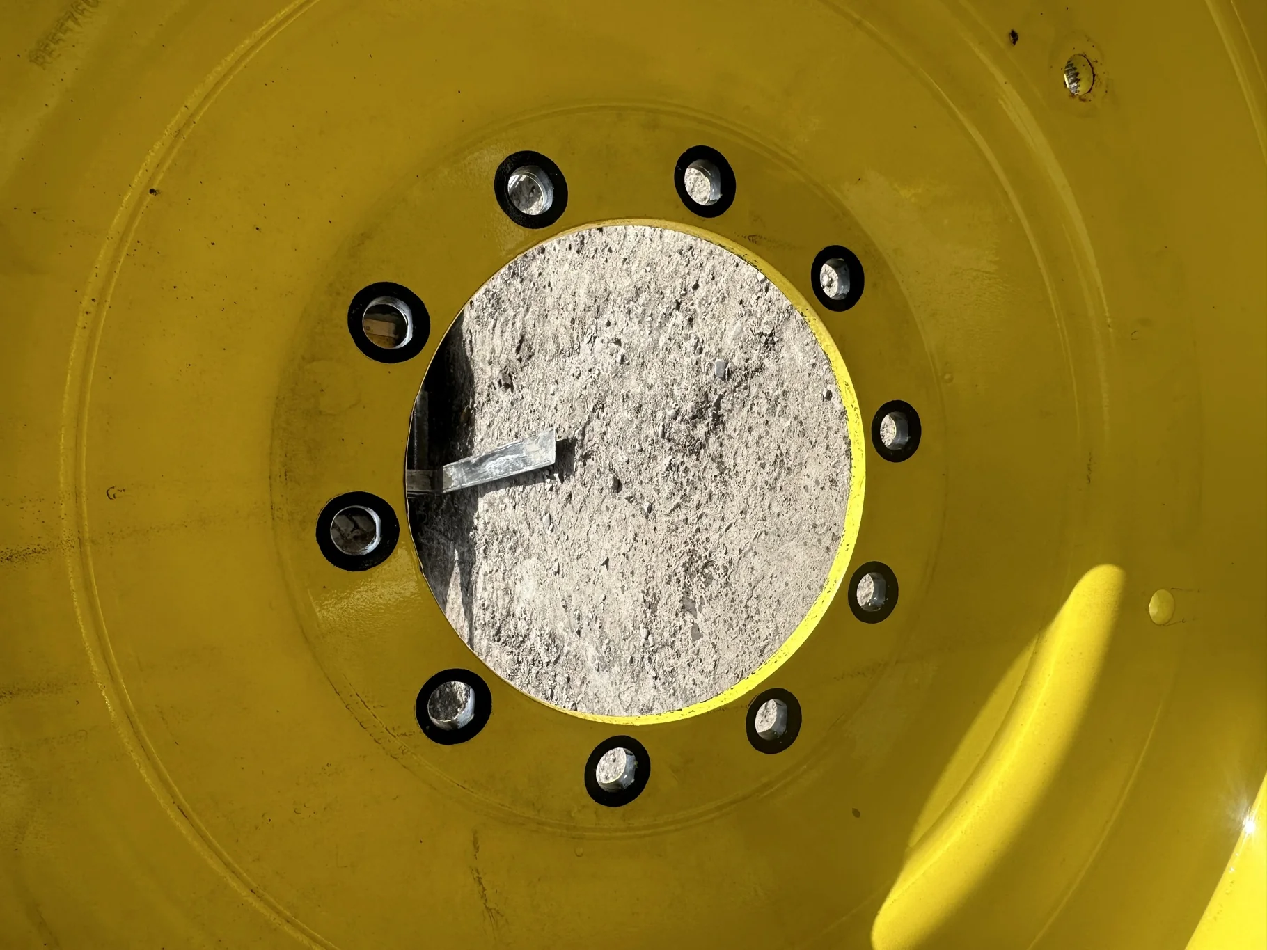 Take Off 800/70R38 Michelin MachXBib R-1W 173D TL on a 27 X 38 JD Yellow 10 Bolt (.937) 5/8" F image 3