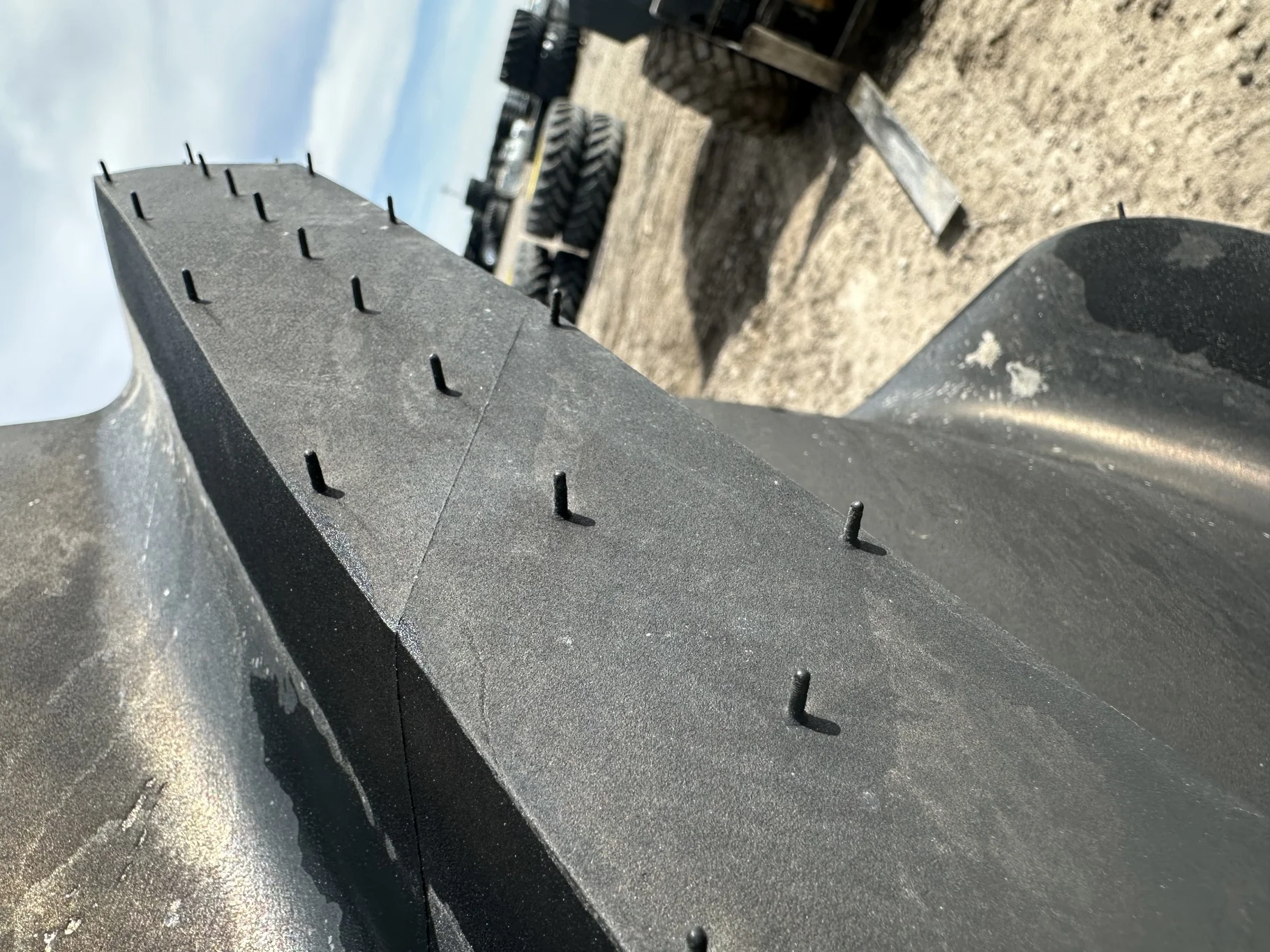 Take Off 800/70R38 Michelin MachXBib R-1W 173D TL on a 27 X 38 JD Yellow 10 Bolt (.937) 5/8" F image 5