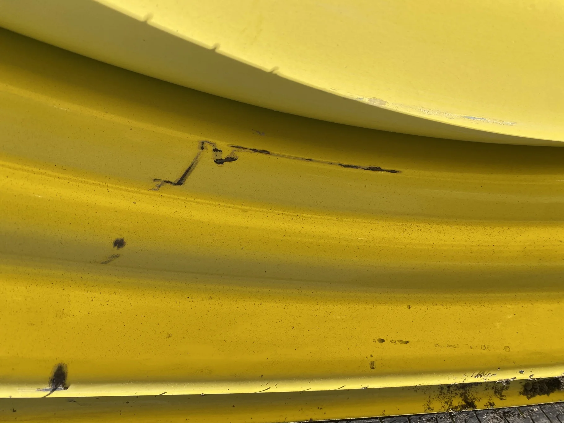 Used 75% 380/90R50 Goodyear DT800 R-1W (151A8) TL on a 12 x 50 JD Yellow 12 Bolt Stub Disc Whe image 4