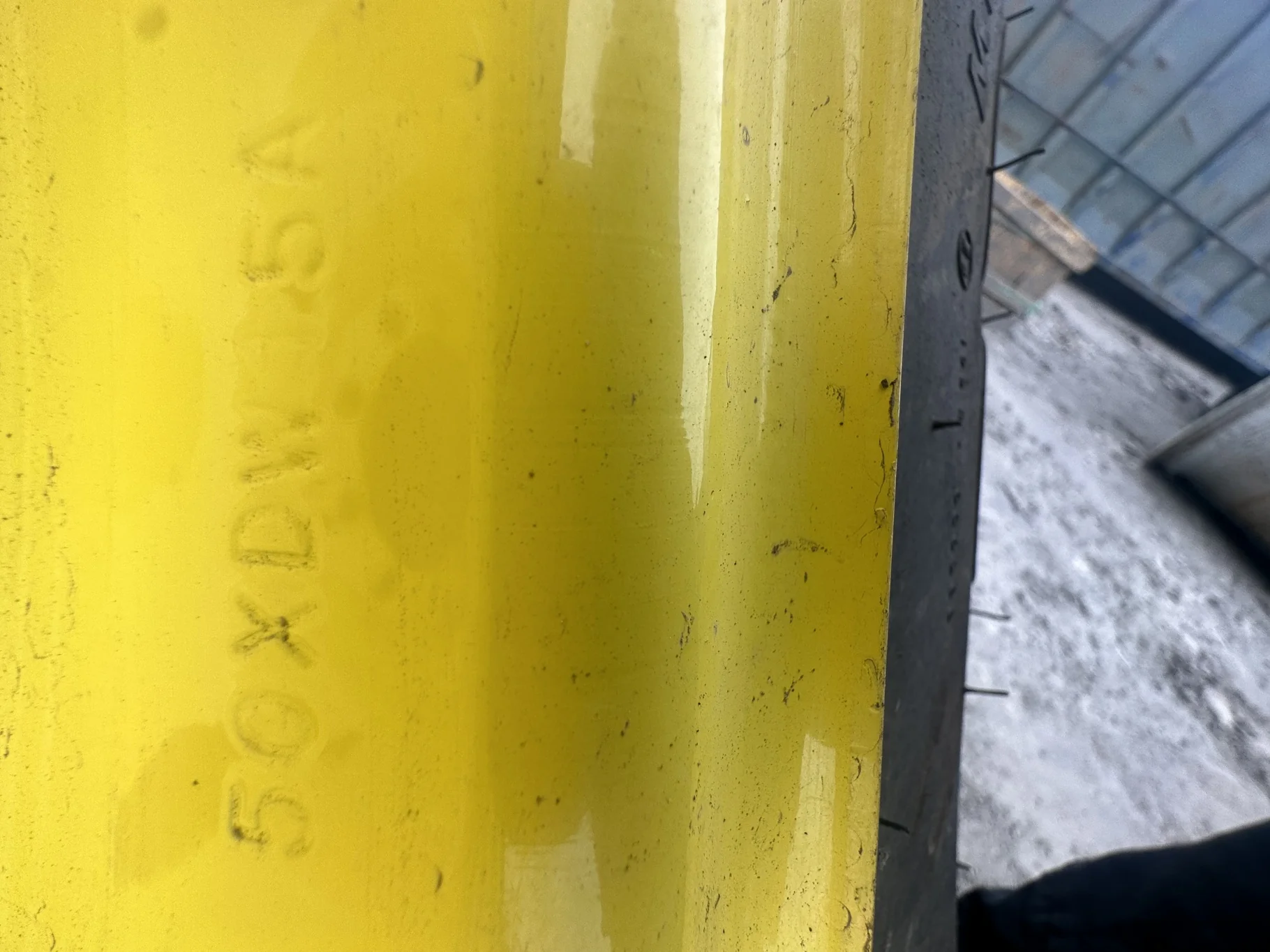 Used 480/80R50 159B Mitas AC85 TL R-1W 95-100% on 15 X 50 10-13.189-11.07 Dual Yellow Wheel image 5