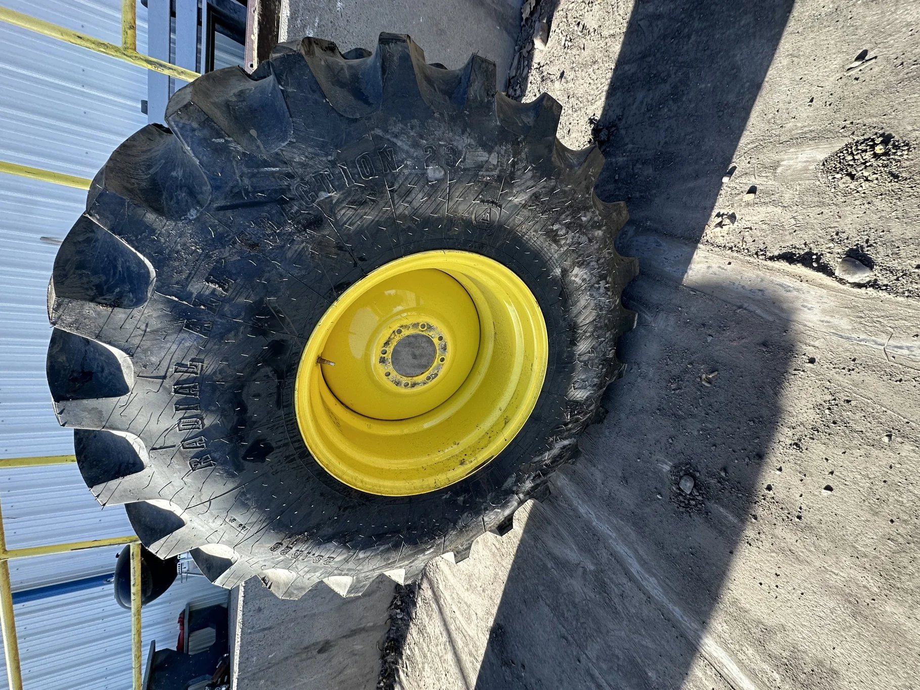Take Off 23.1R26 Firestone Radial All Traction 23 R-1W 166B TL - (Slight Road Wear) Mounted on a