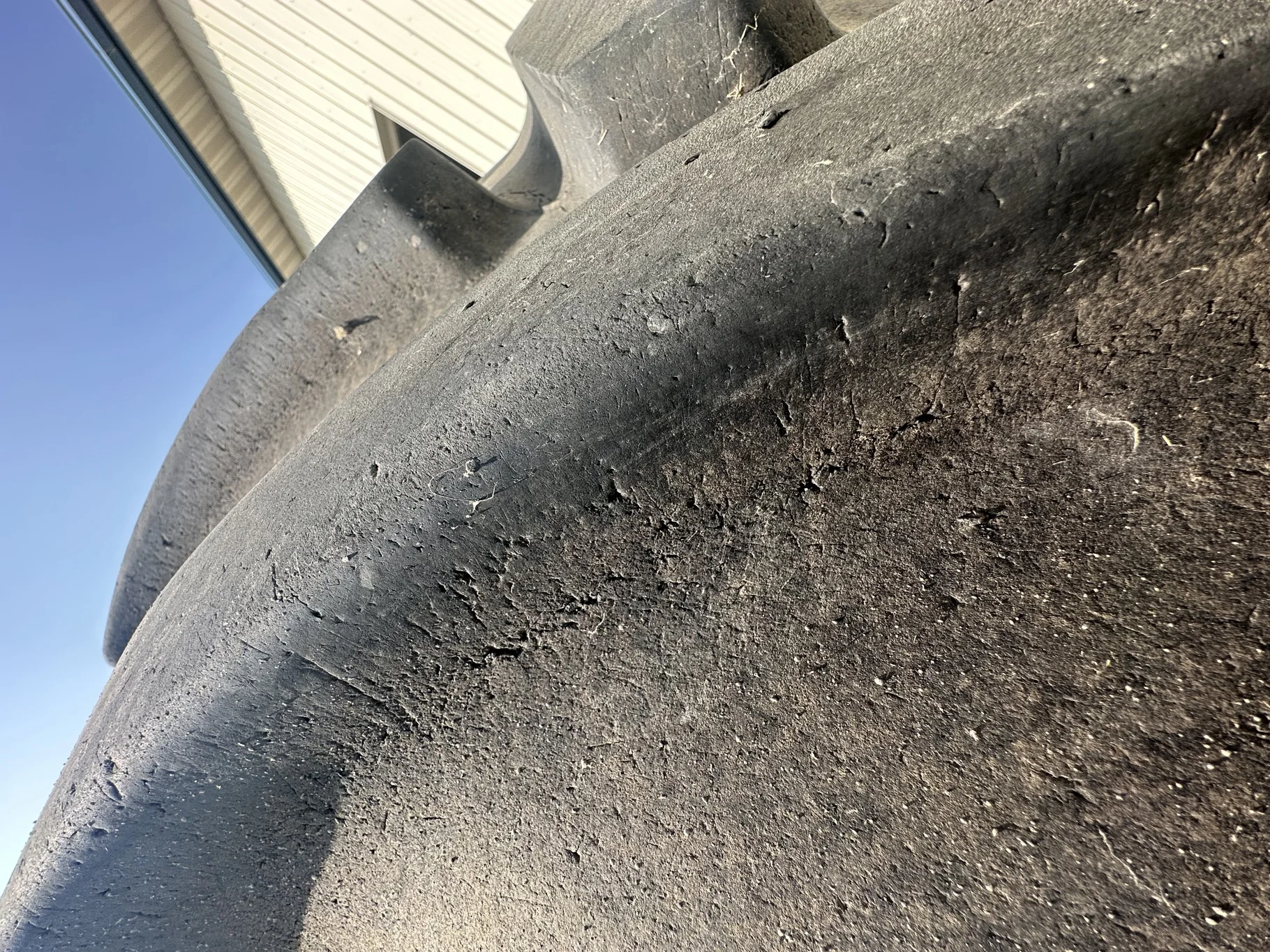 Used 90% 650/75R38 Goodyear Optitrac R-1W (169A8/B) TL on a 23 x 38 NH White 8 Bolt (.844) Sp image 7