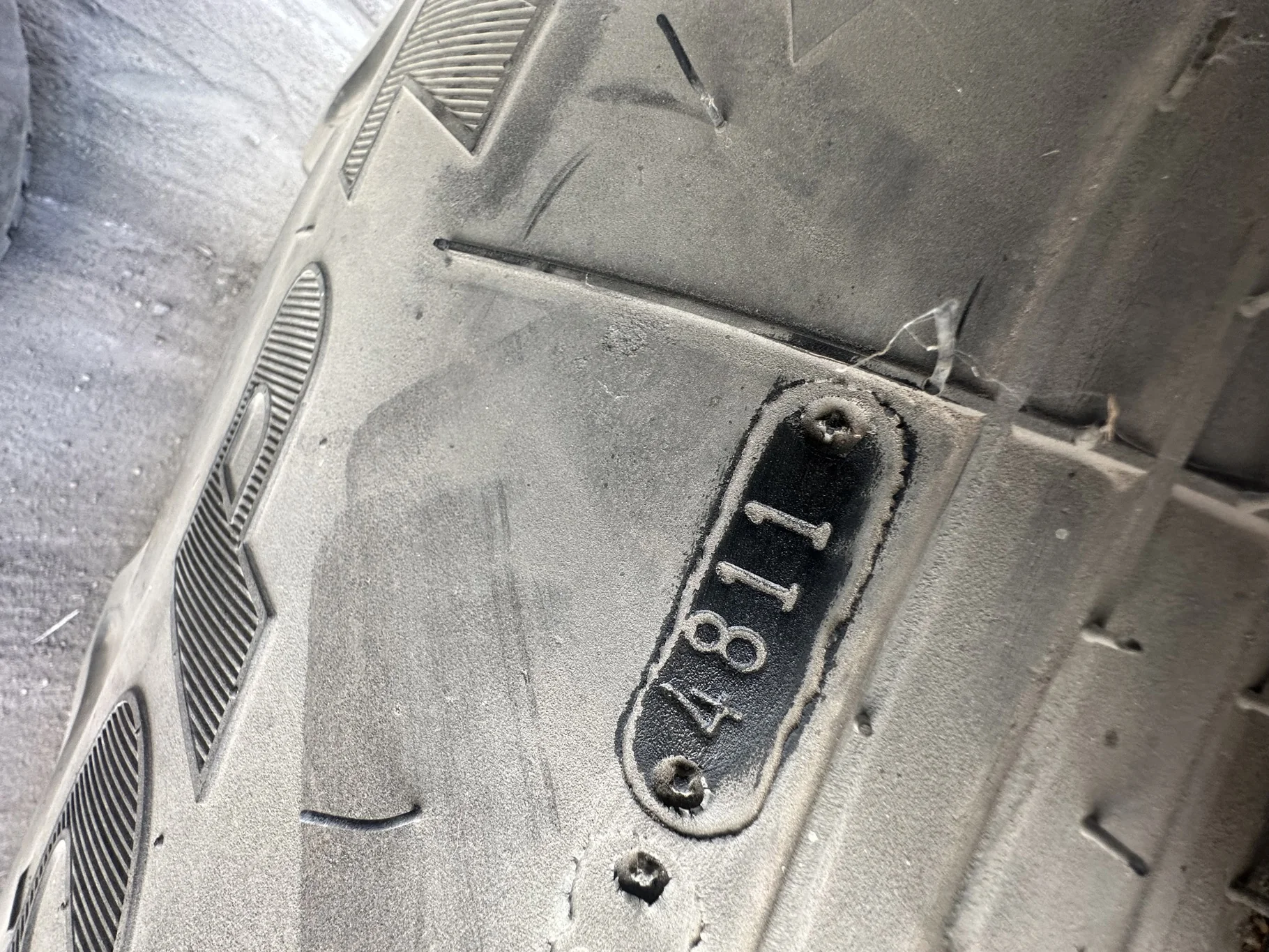 Used 90% 650/75R38 Goodyear Optitrac R-1W (169A8/B) TL on a 23 x 38 NH White 8 Bolt (.844) Sp image 9