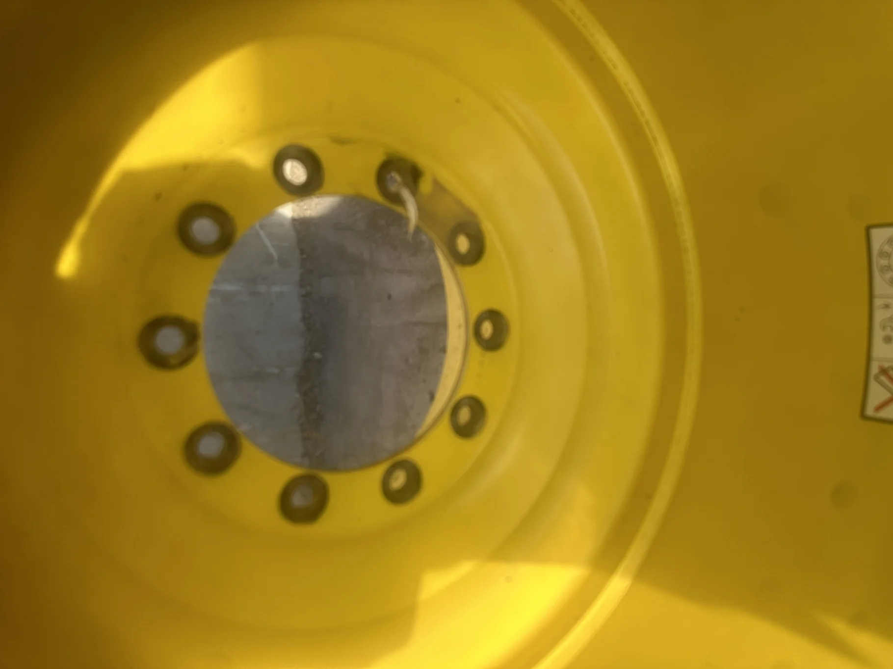 Used 90% IF1250/50R32 CFO Firestone Radial Deep Tread 23 R-1W (201B) TL on a 44 x 32 JD Yello image 3