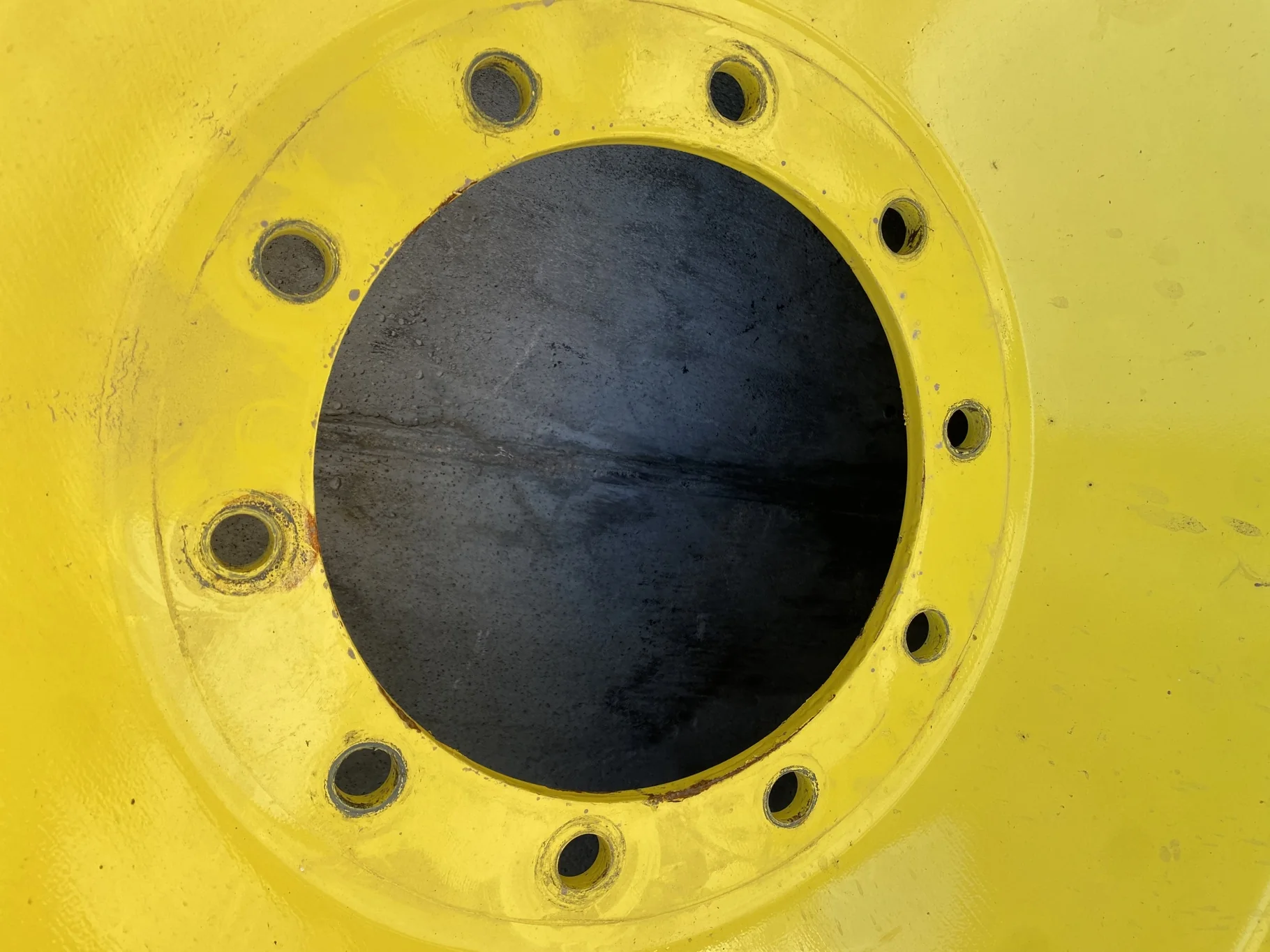 Used 420/85R34 147D Goodyear Optitrac R-1W TL 98% On 15 x 34 3 Bolt JD Yellow Waffle Wheel image 6