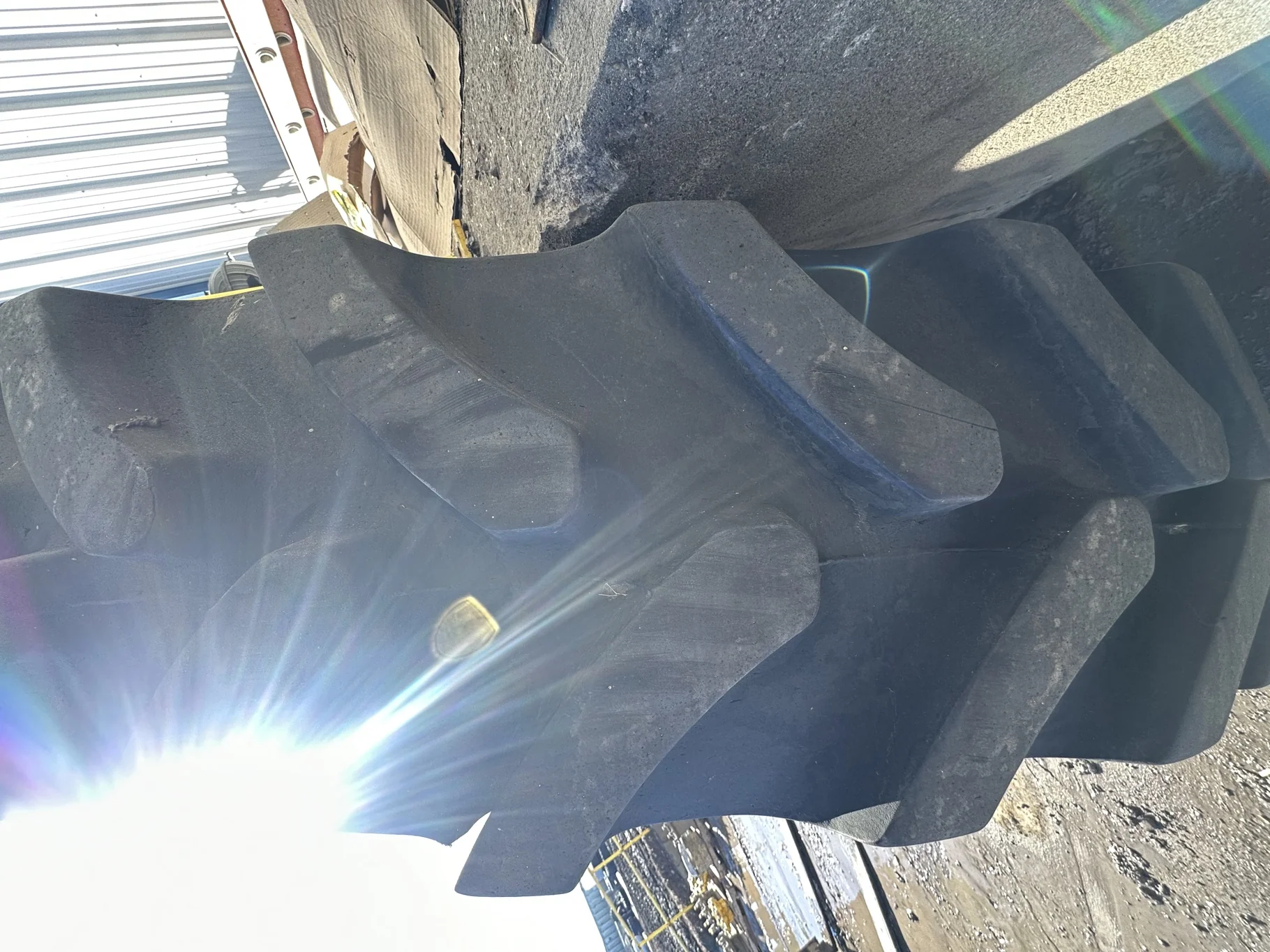 Used 95% VF380/105R50 Firestone Radial All Traction RC R-1W 179D TL on 13 x 50 John Deere Yellow 12 image 4