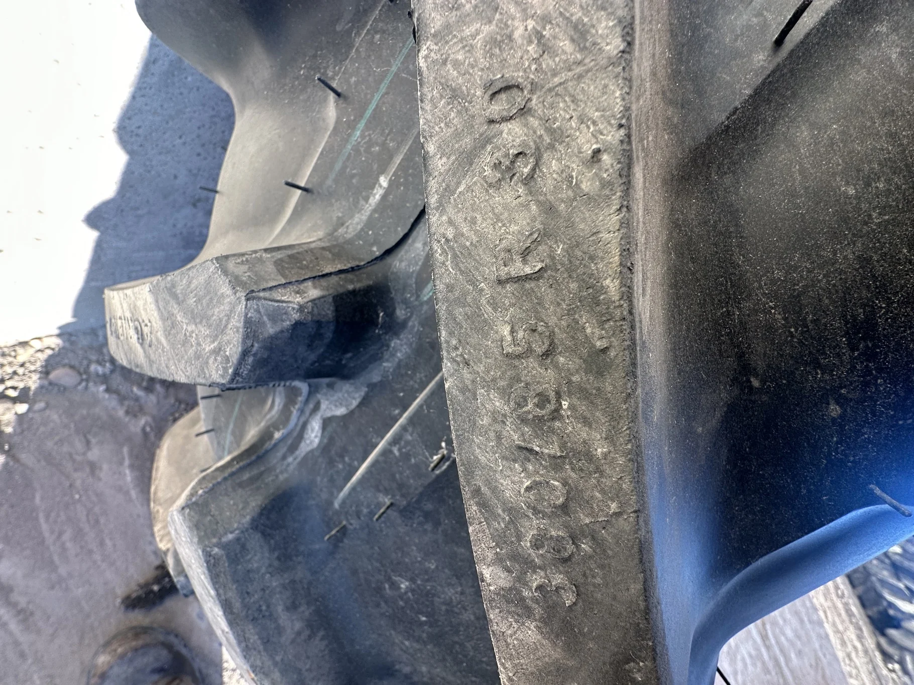 Take Off 380/85R30 Michelin TL AGRIBIB 2 on a 13 x 30 Kubota Orange (2Bolt) Waffle Wheel With A 10 B image 2