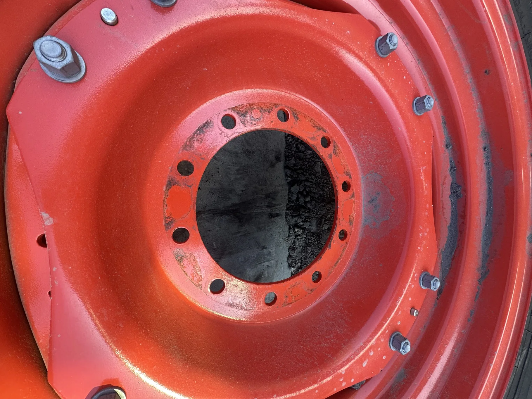 Take Off 380/85R30 Michelin TL AGRIBIB 2 on a 13 x 30 Kubota Orange (2Bolt) Waffle Wheel With A 10 B image 5