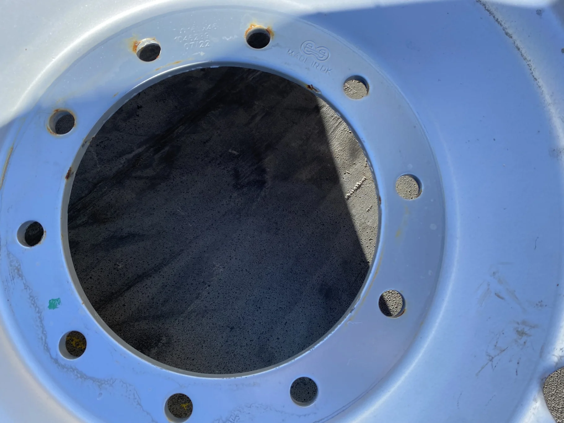 Used 93% 480/80R46 Mitas AC85 158A8 TL on a 16 x 46 Case Silver 16 Bolt Stub Disc With A 10 Bolt Dua image 5