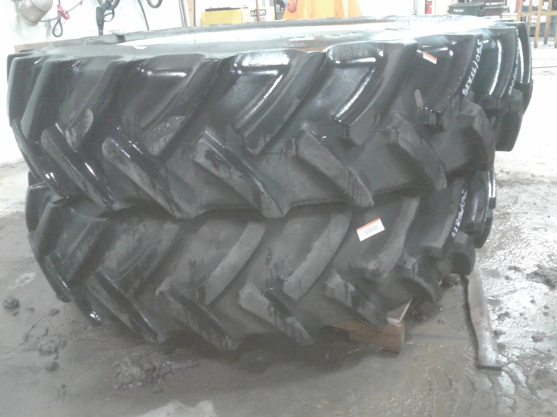 Used 90% 380/95R38 Mitas AC85 R-1W 147D on a 12 x 38 CIH Waffle Rim with 12 Bolt Center image 6