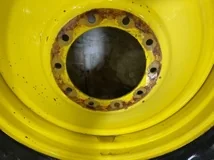 Used 50% 600/65R38 Michelin XM108 on 18 x 38 JD Yellow 10 Bolt Dual - lug cuts image 5