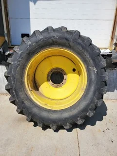 Used 80% 600/65R38 Petlas TA-110 on 18 x 38 JD 10 Bolt Dual - sidewall cuts
