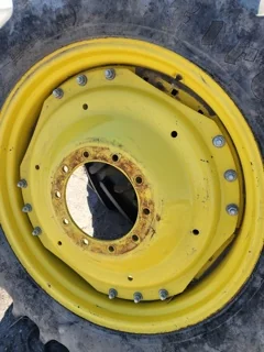 Used 77% 380/80R38 Firestone Radial All Traction DT 142B On 12 x 38 3 bolt waffle with10 bolt cen image 4
