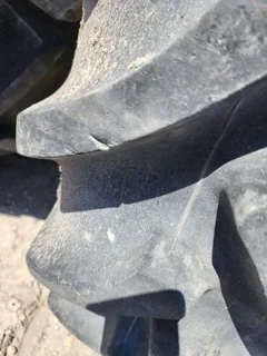 Used 77% 380/80R38 Firestone Radial All Traction DT 142B On 12 x 38 3 bolt waffle with10 bolt cen image 6