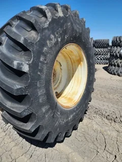 Used 100% IF 850/75R42 Firestone CFO R1-W Deep Tread 23 on 42 x 28 (10-13.19-11.07) NH white wheel image 2