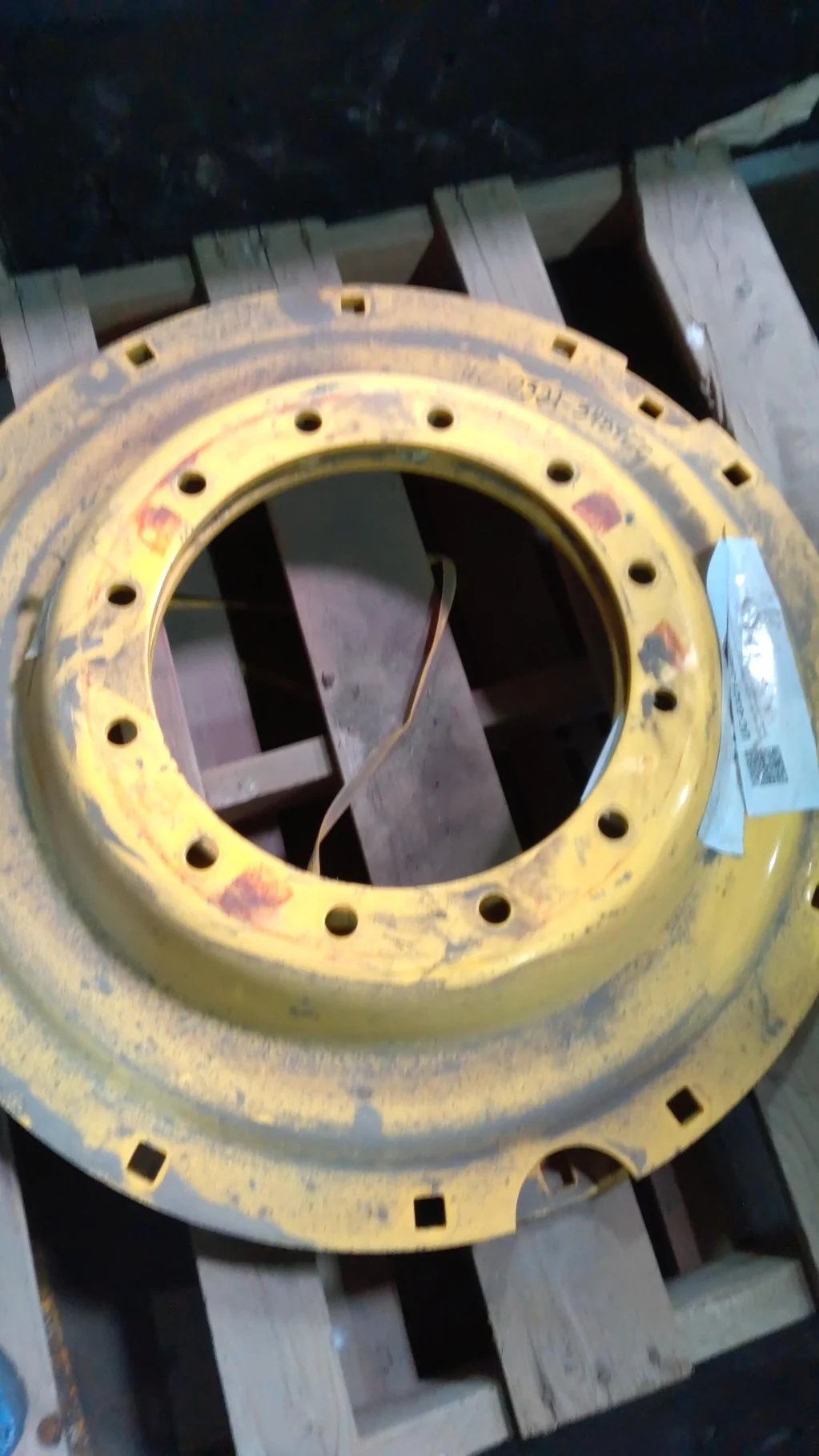 USED DISC 38" John Deere Yellow 12 Bolt Stub Disc Center (rust showing on bolt holes) image 2