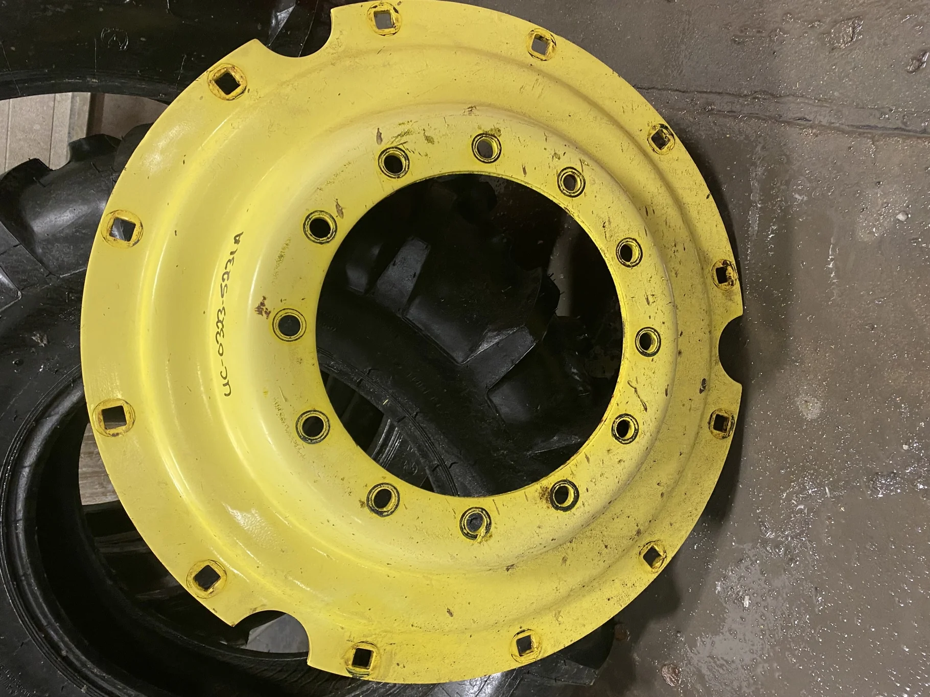 USED DISC 38" John Deere Yellow STUB DISC 12 Bolt Center - Good Condition