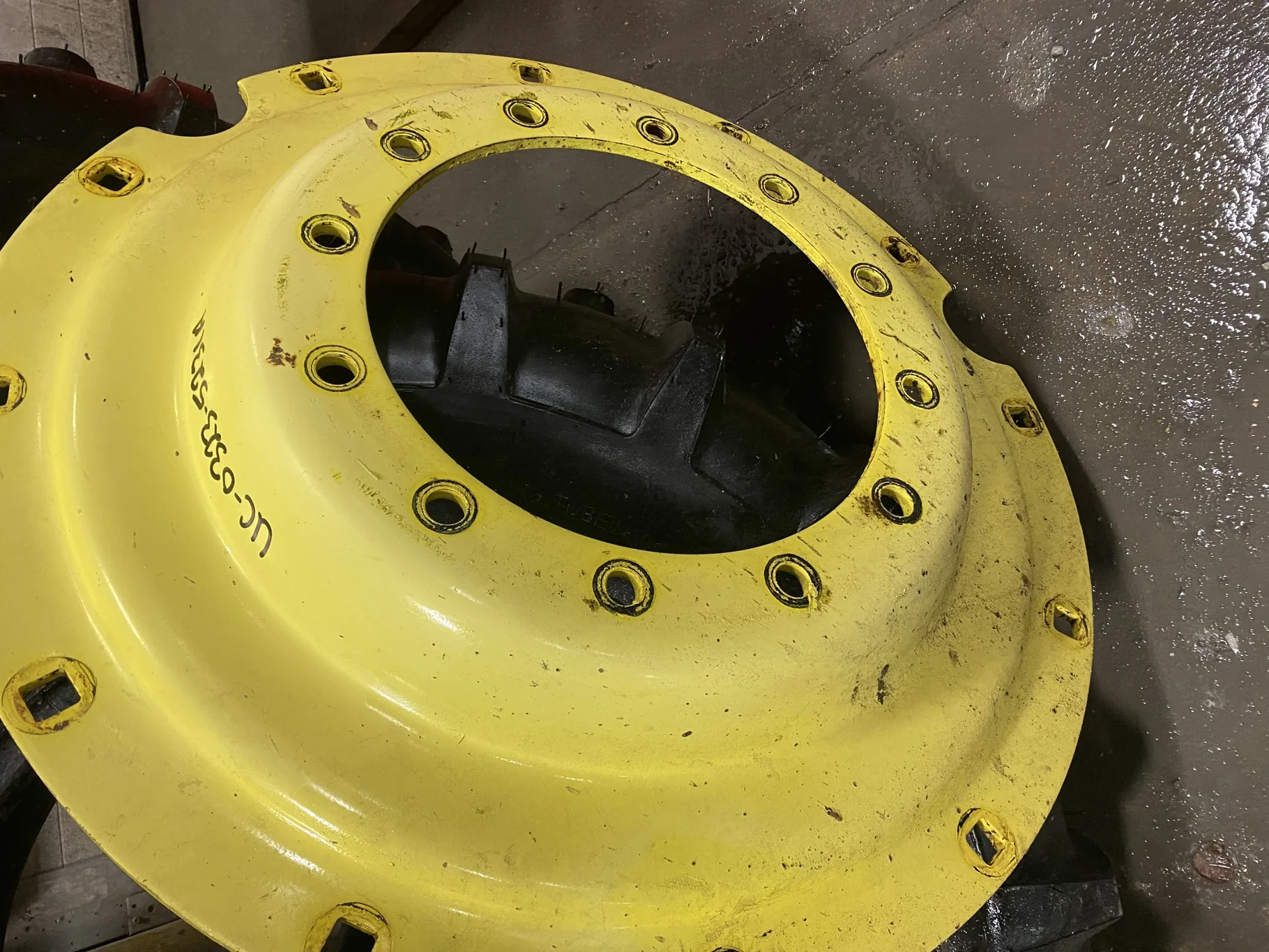 USED DISC 38" John Deere Yellow STUB DISC 12 Bolt Center - Good Condition image 2