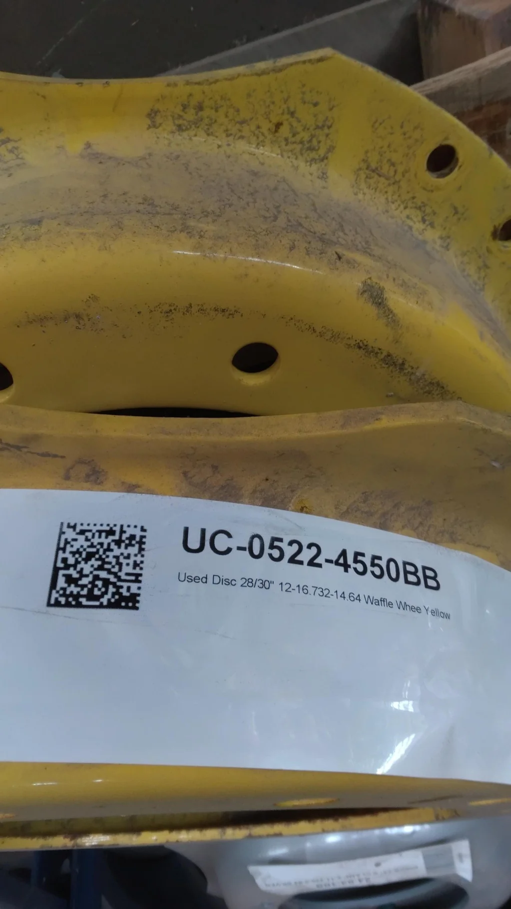 Used Disc 28/30" 12-16.732-14.64 Waffle Whee Yellow image 2