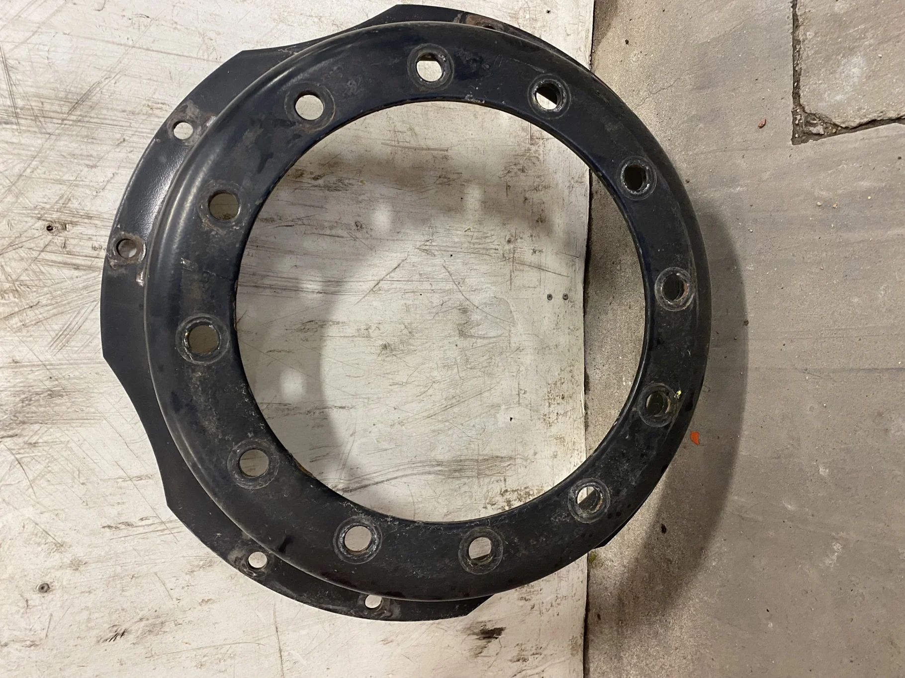 Used 13 X 30 12-16.732-14.64-4" OFFSET CASE IH BLACK WAFFLE WHEEL W/ DISC