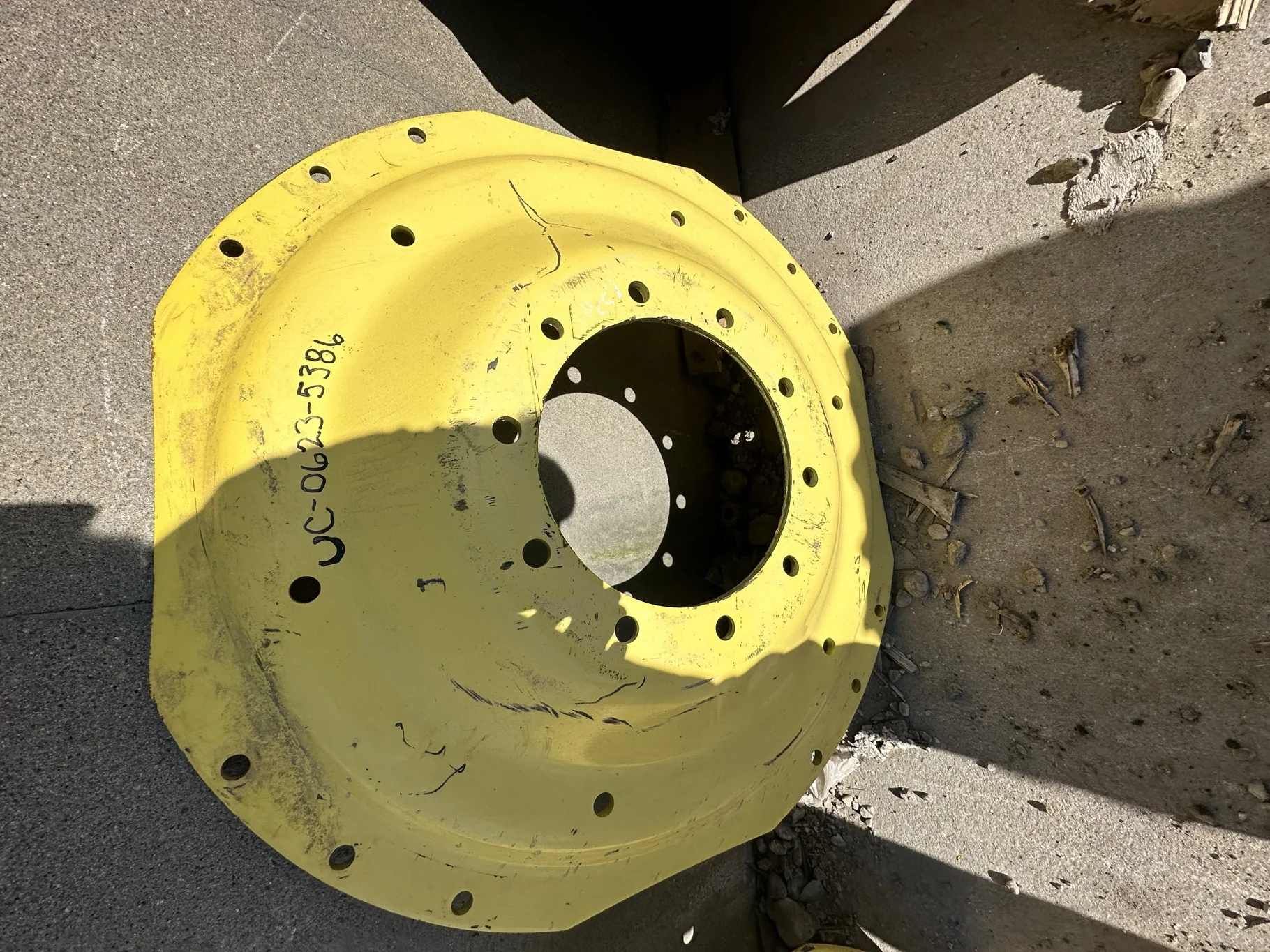 Used 38" Disc 10 Bolt Waffle 3 Bolt JD Yellow image 2