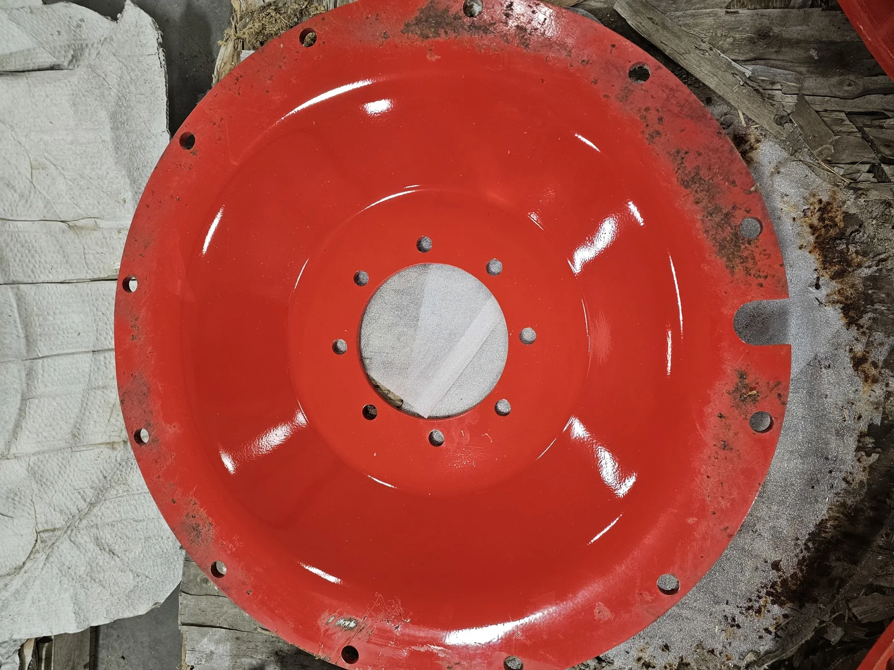 USED DISC 38" Fendt Red 8 Bolt Stub Disc center (8-10.75-8.75) (scratches) image 8