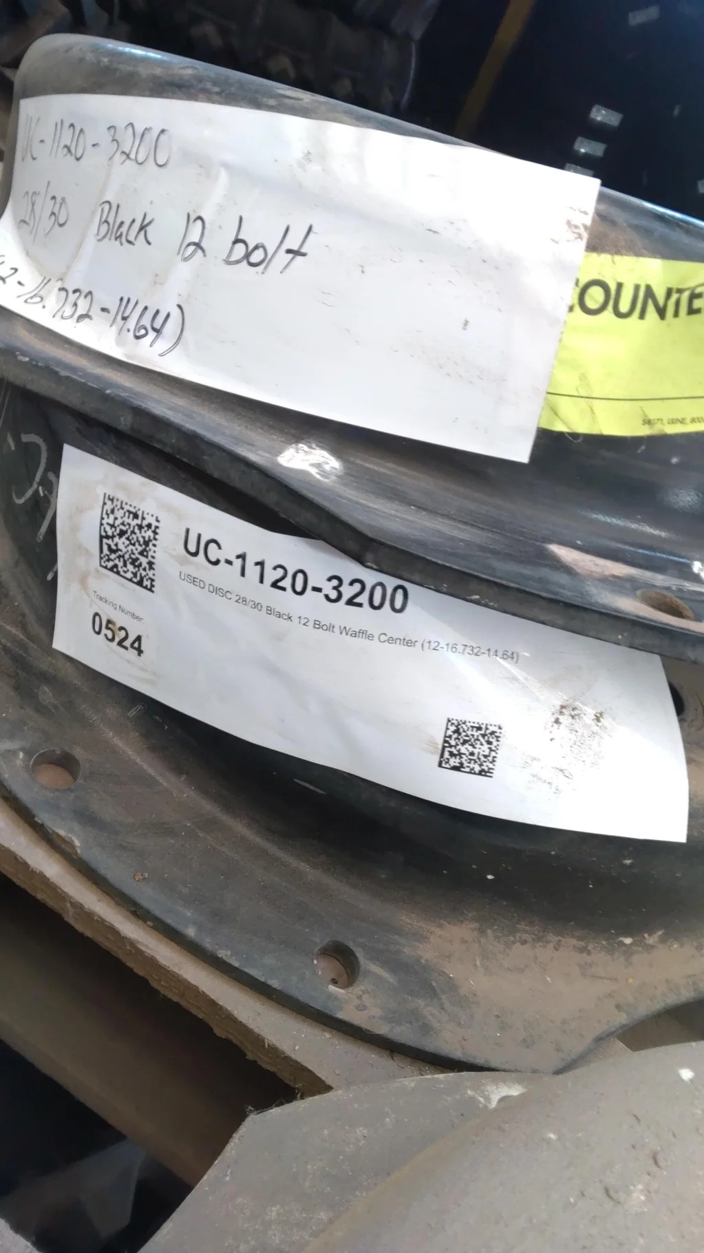 USED DISC 28/30 Black 12 Bolt Waffle Center (12-16.732-14.64) image 3