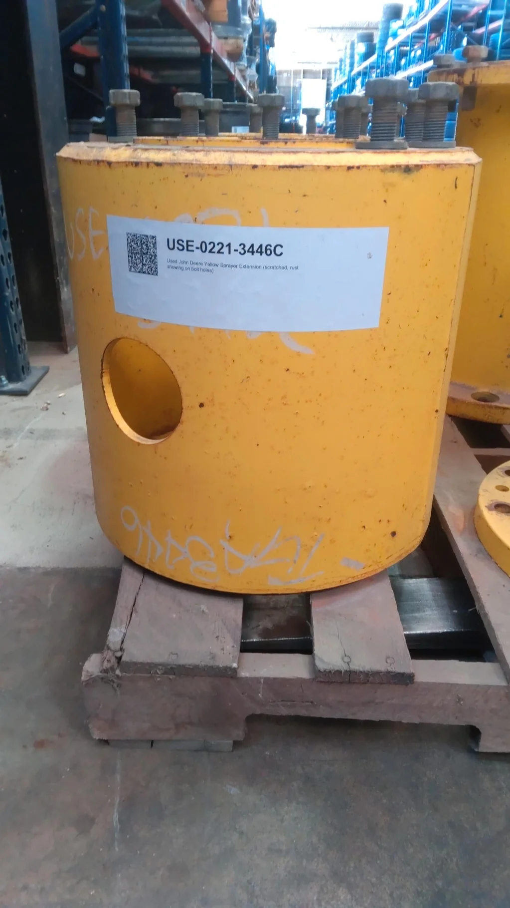 Used John Deere Yellow Sprayer Extension (scratched, rust showing on bolt holes) image 2