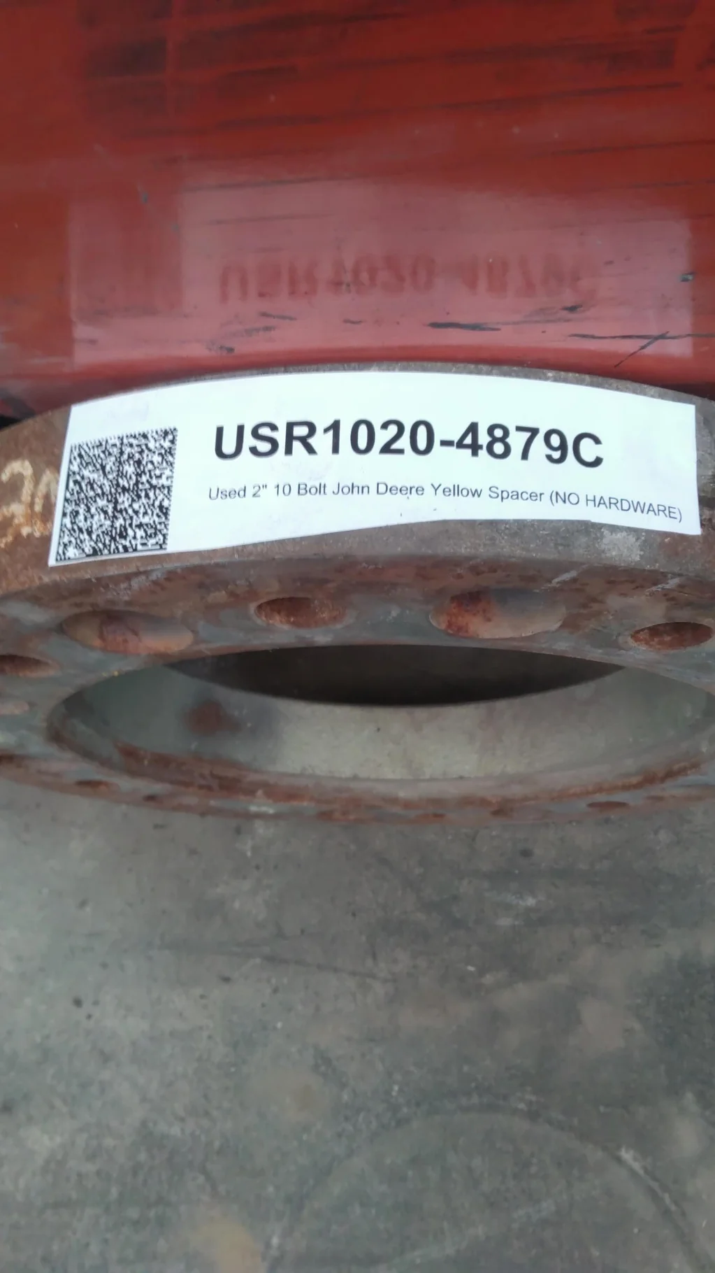 Used 2" 10 Bolt John Deere Yellow Spacer (NO HARDWARE) image 2