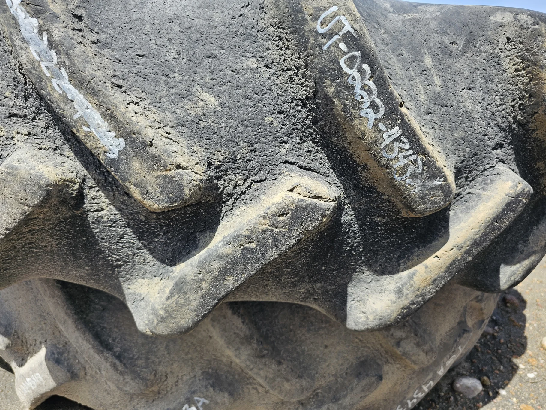Used 40% 380/80R38 Goodyear Super Traction Radial R-1W (142D) TL (Stubble, Lug Cuts, Weathering betw image 3
