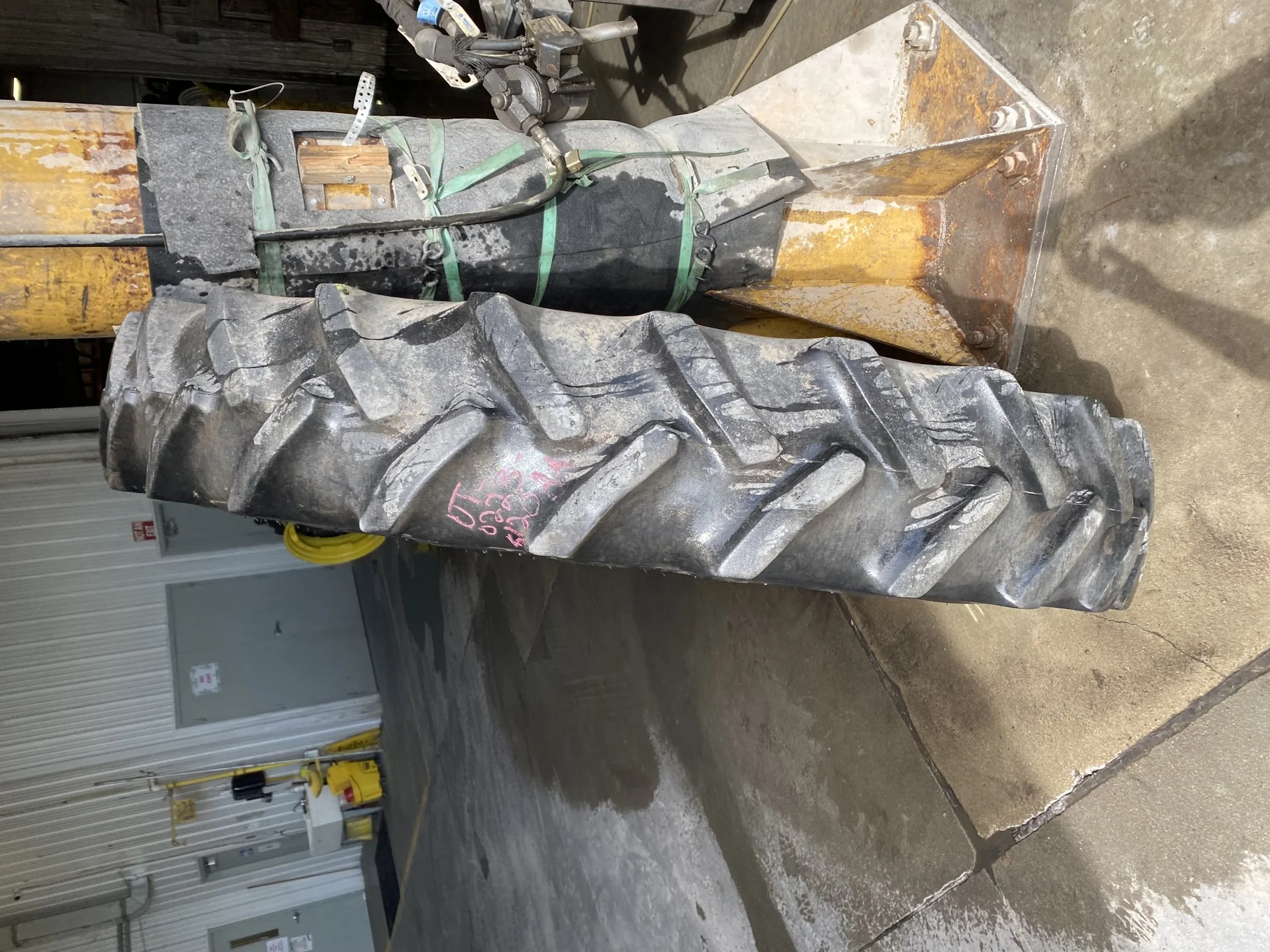 Used 50% 320/90R54 Goodyear Super Traction Radial DT 800 149AB TL (Lug Cuts, Chunks Missing On Lugs, image 3