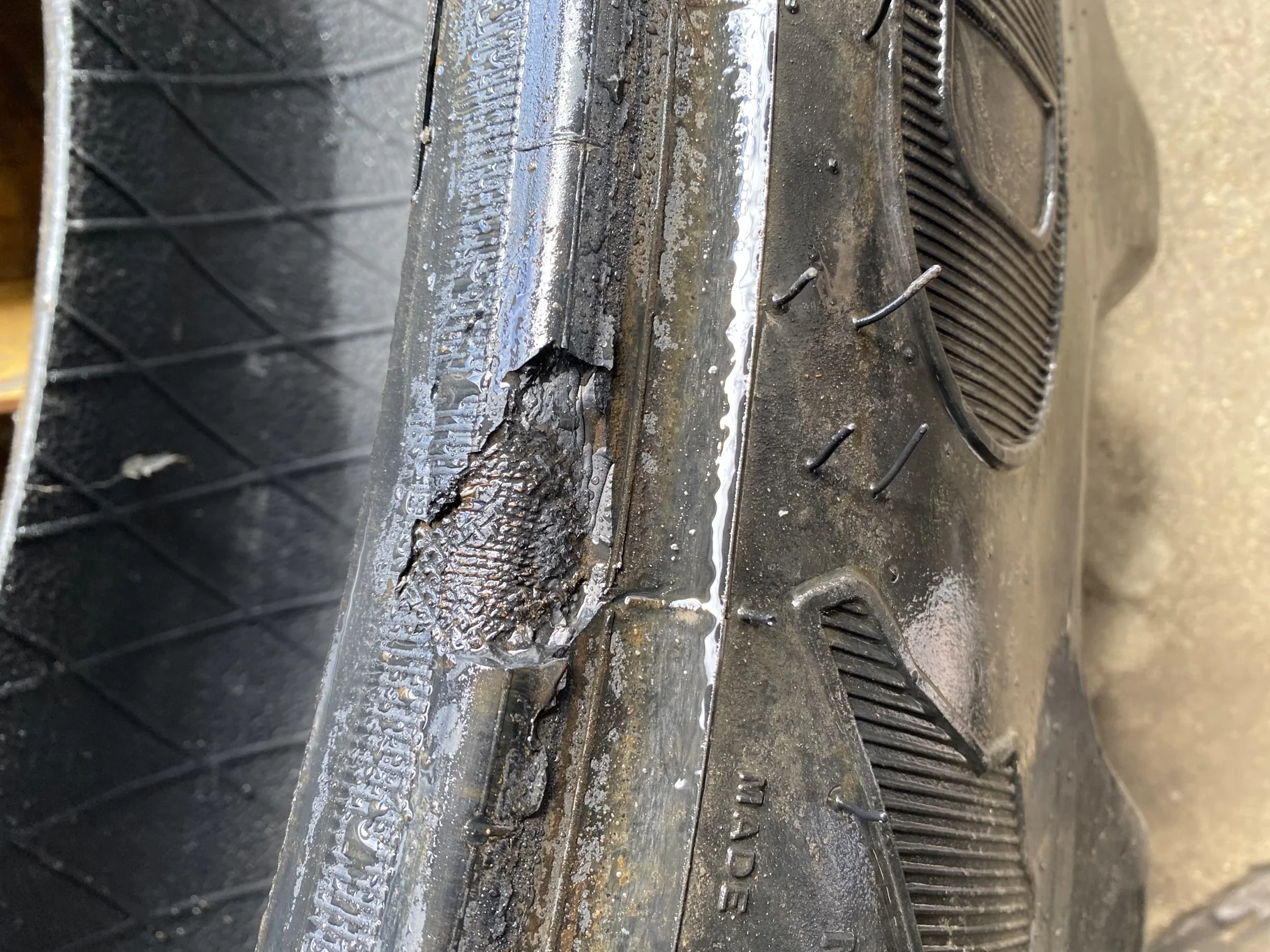 Used 50% 320/90R54 Goodyear Super Traction Radial DT 800 149AB TL (Lug Cuts, Chunks Missing On Lugs, image 4