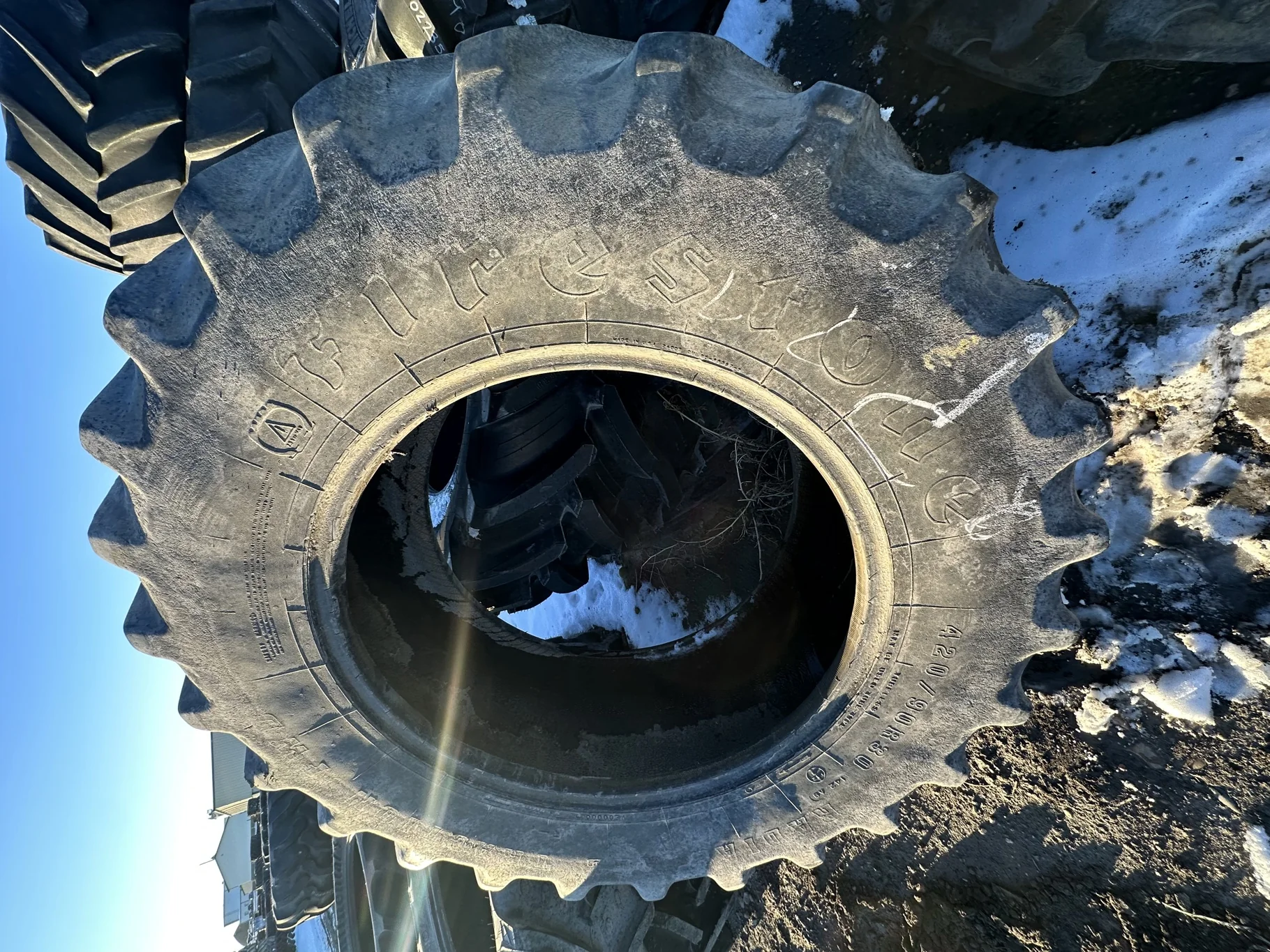 Used 420/90R30 142B Firestone Radial All Traction FWD R-1 TL 70-75% image 4