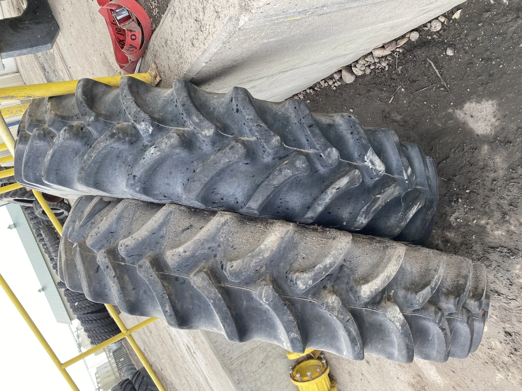 Used 85% 380/90R50 Firestone Radial 9000 R-1W (151A8) TL   _x000D_
(Lug Cuts, Chunks Missing, Cuts B image 2