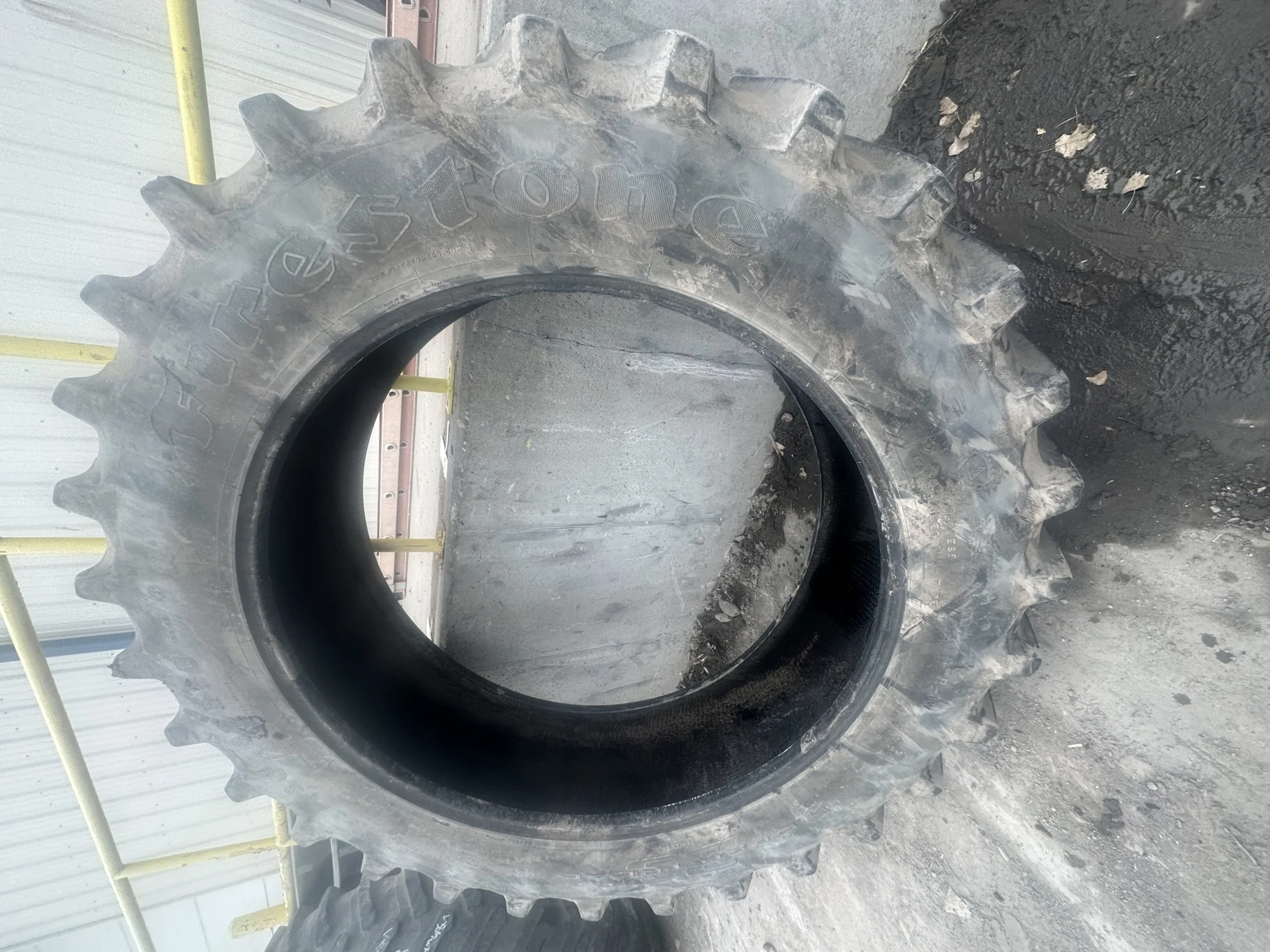 Used 50% 480/80R50 Firestone Radial Deep Tread 23 R-1W (159B) TL - Fair Condition (Lug Stu