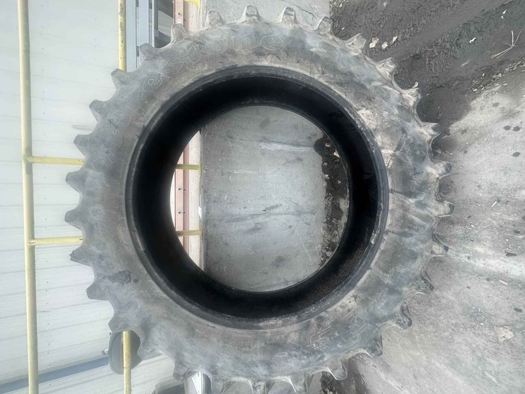Used 50% 480/80R50 Firestone Radial Deep Tread 23 R-1W (159B) TL - Fair Condition (Lug Stu image 2