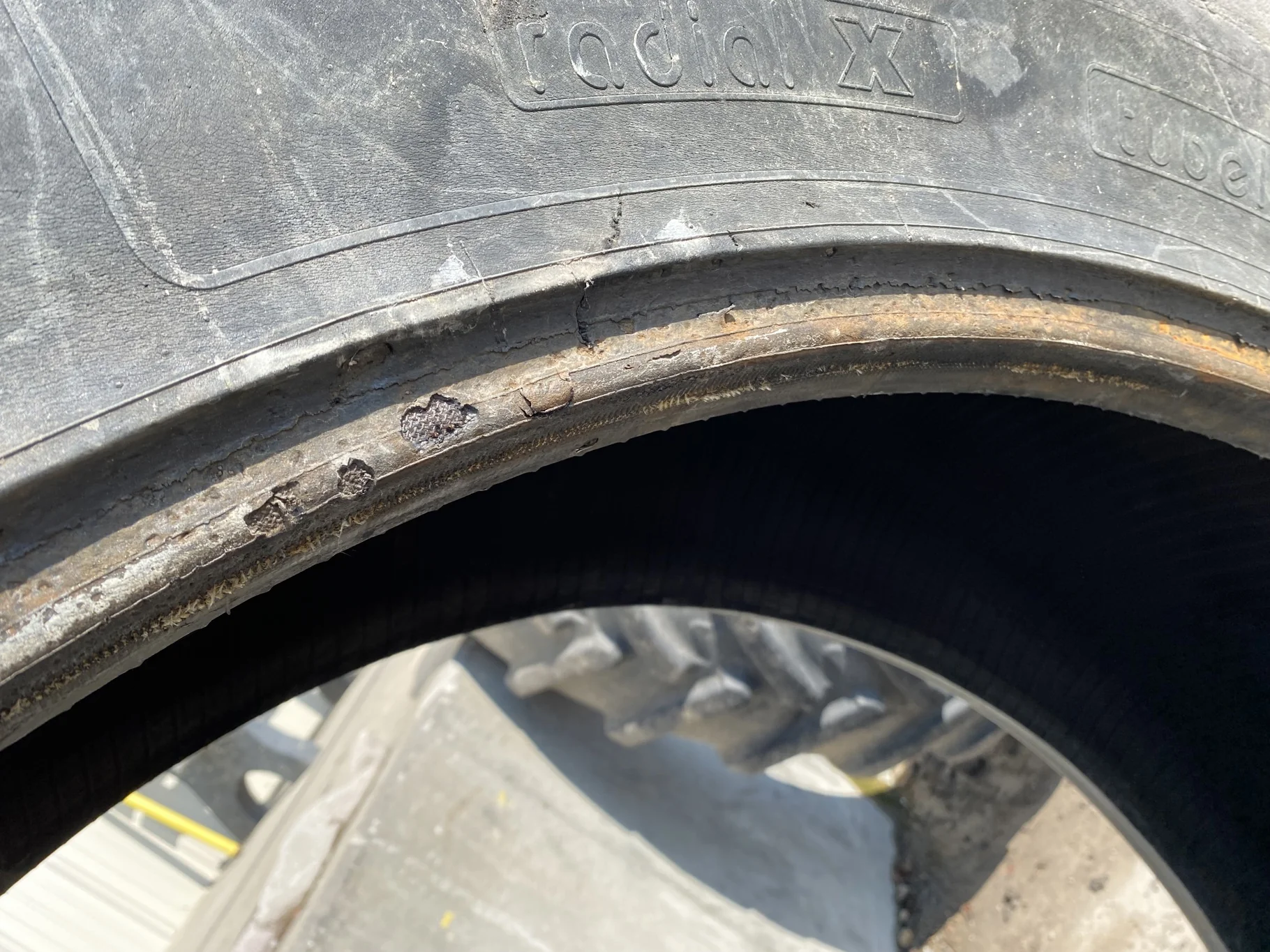 Used 60% 480/80R46 Michelin AgriBib  R-1W 158A8/158B TL - Fair Condition (Sidewall Cuts, St image 8