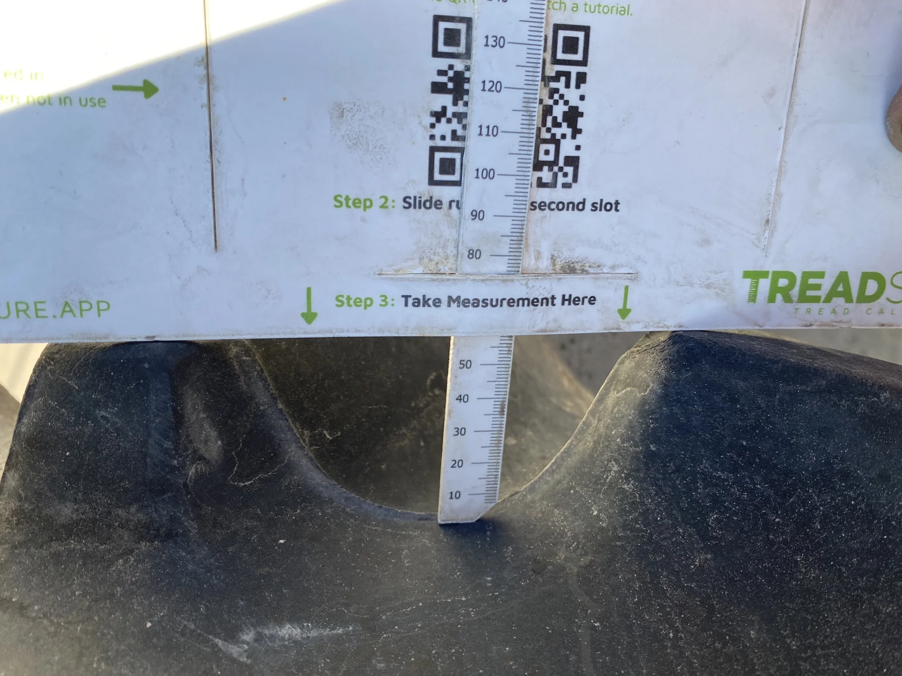 Used 95% 380/90R50 Goodyear Radial DT800 R-1W (151A8) TL - lug stubble, lug cuts image 4
