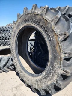 Used 94% IF520/85R42 Goodyear Optitrac 169D ( side wall cut; lug stubble; Between tread cuts) image 2