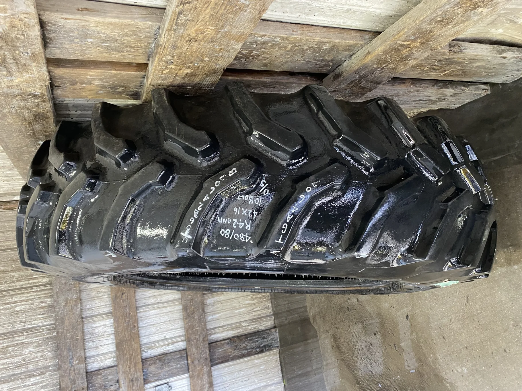 Used 85% 480/80R42 Goodyear Ultra Torque Plus Radial R-1 (154A8/B) TL - Good Condition (Stubble, Lug image 2