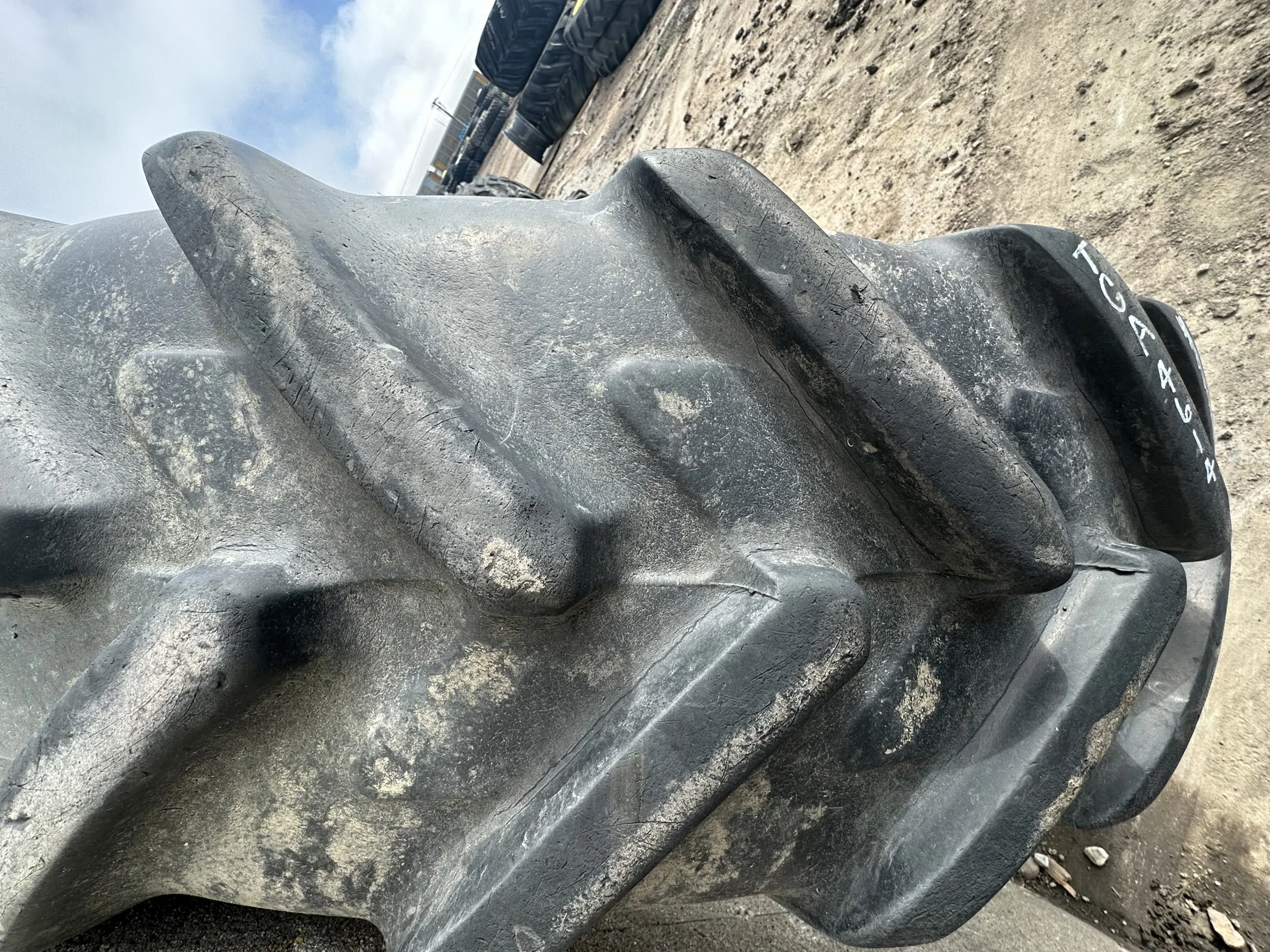 Used 70% 380/80R38 Michelin AgriBib 2 R-1W 142A8/139D TL (Lug Cuts, Weathering, Stubble) - Good Cond image 2