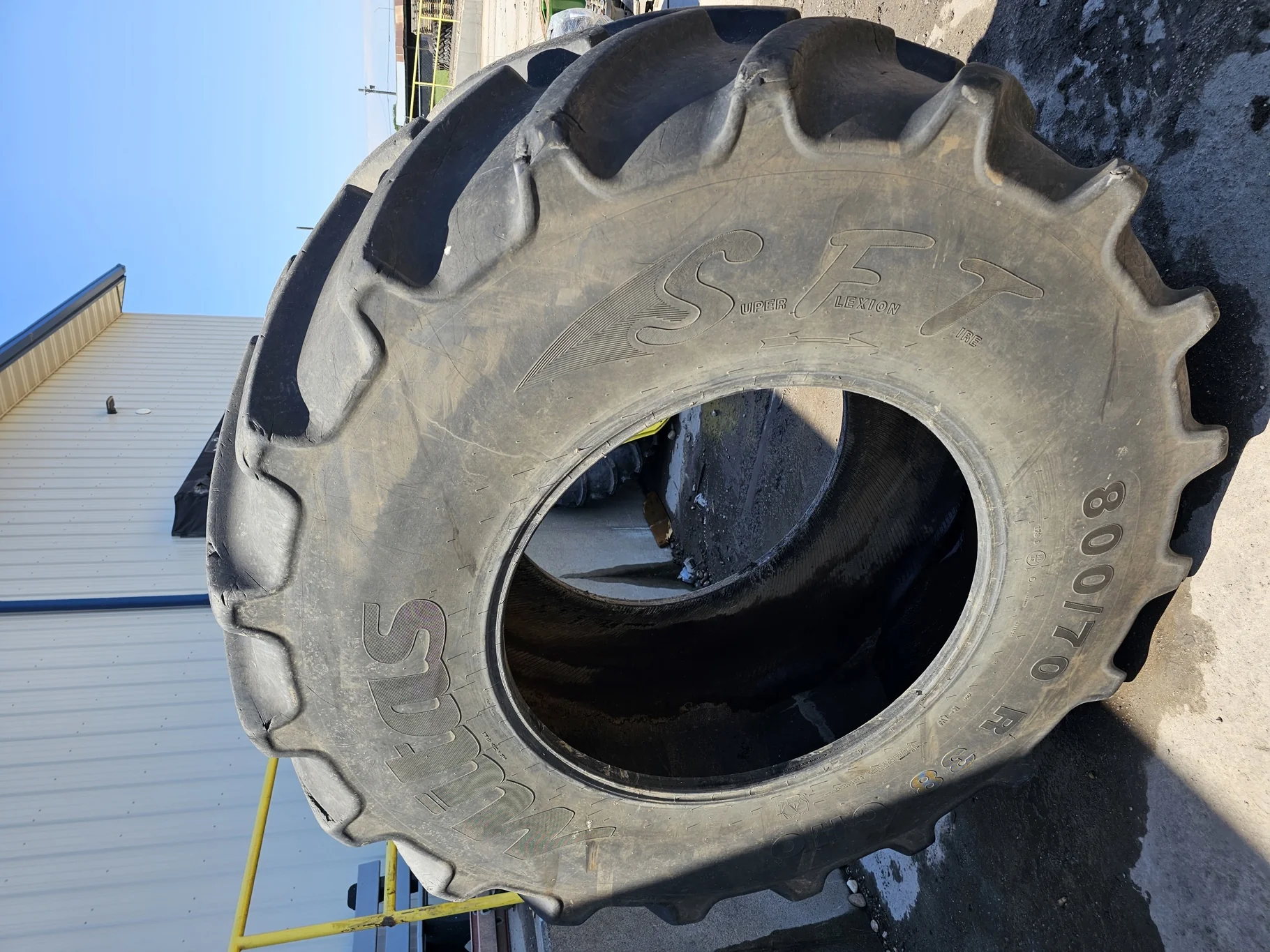 Used 80% 800/70R38 CHO Mitas SFT 178D/181A8 TL - Good Condition (Lug Stubble, Lug Cuts)