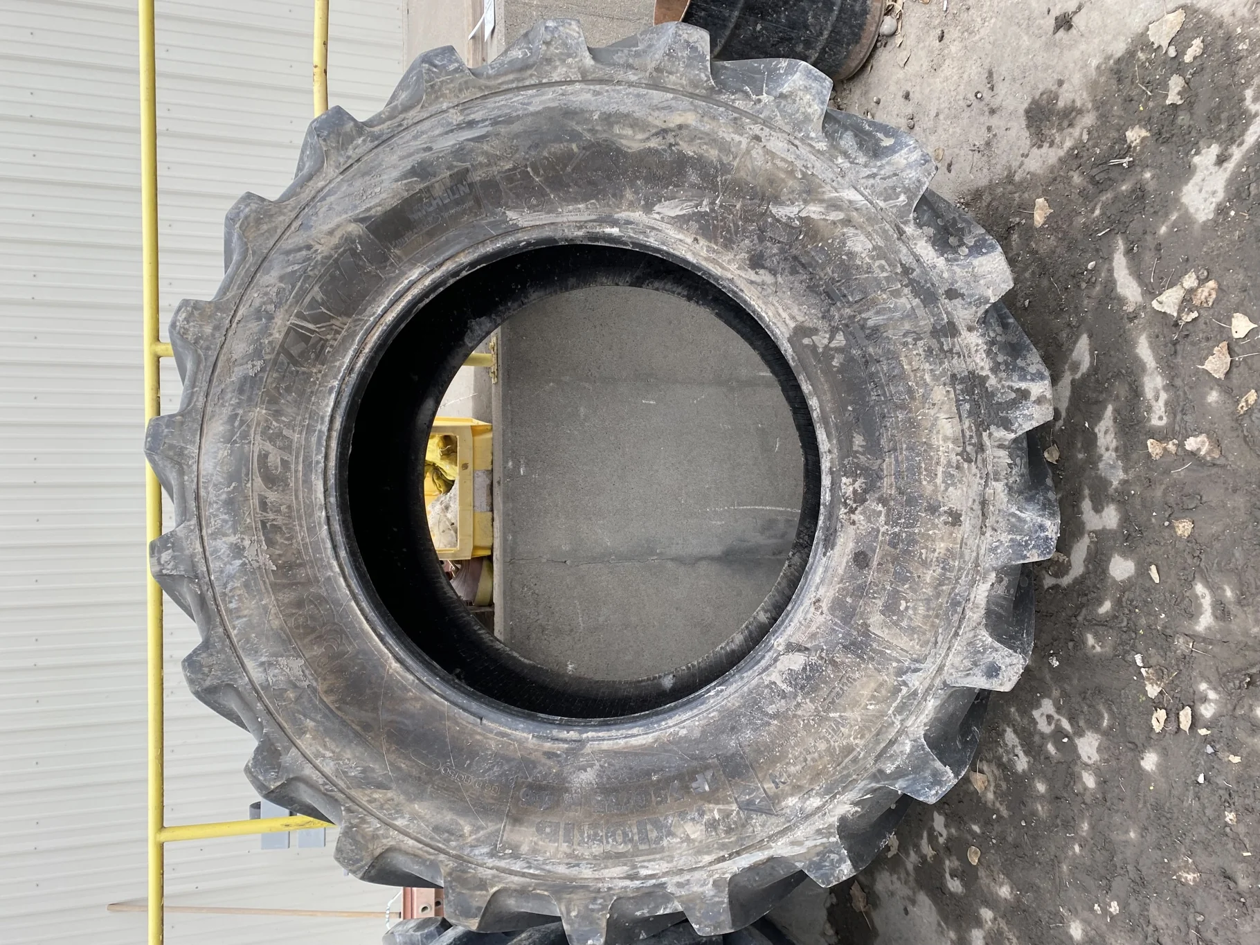 Used 90% IF750/75R46 Michelin AxioBib R-1W (186D) TL Sidewall Cuts, Lug Cuts)
